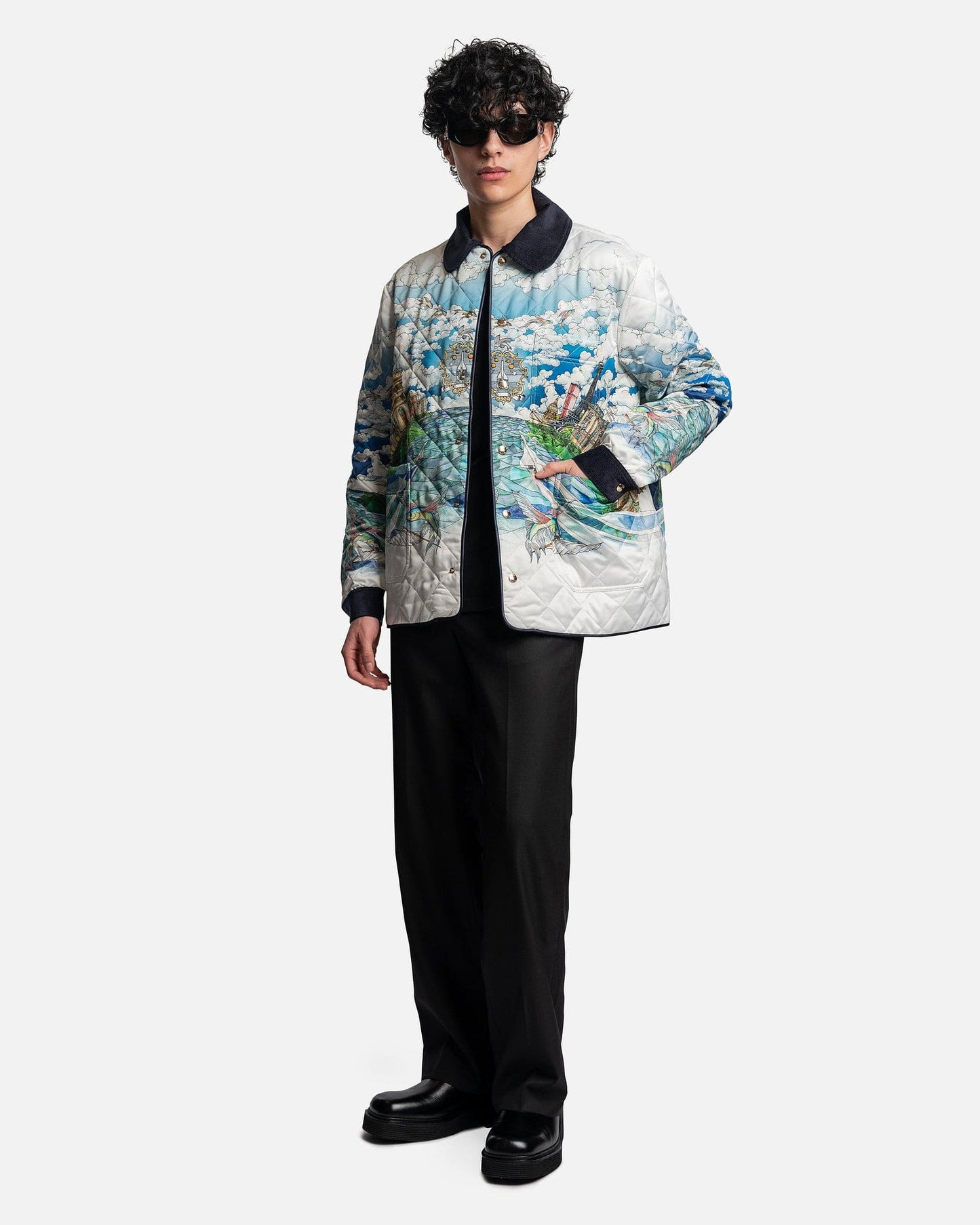 Casablanca Men's Jackets Le Voil Ideal Printed and Hunting Satin Jacket