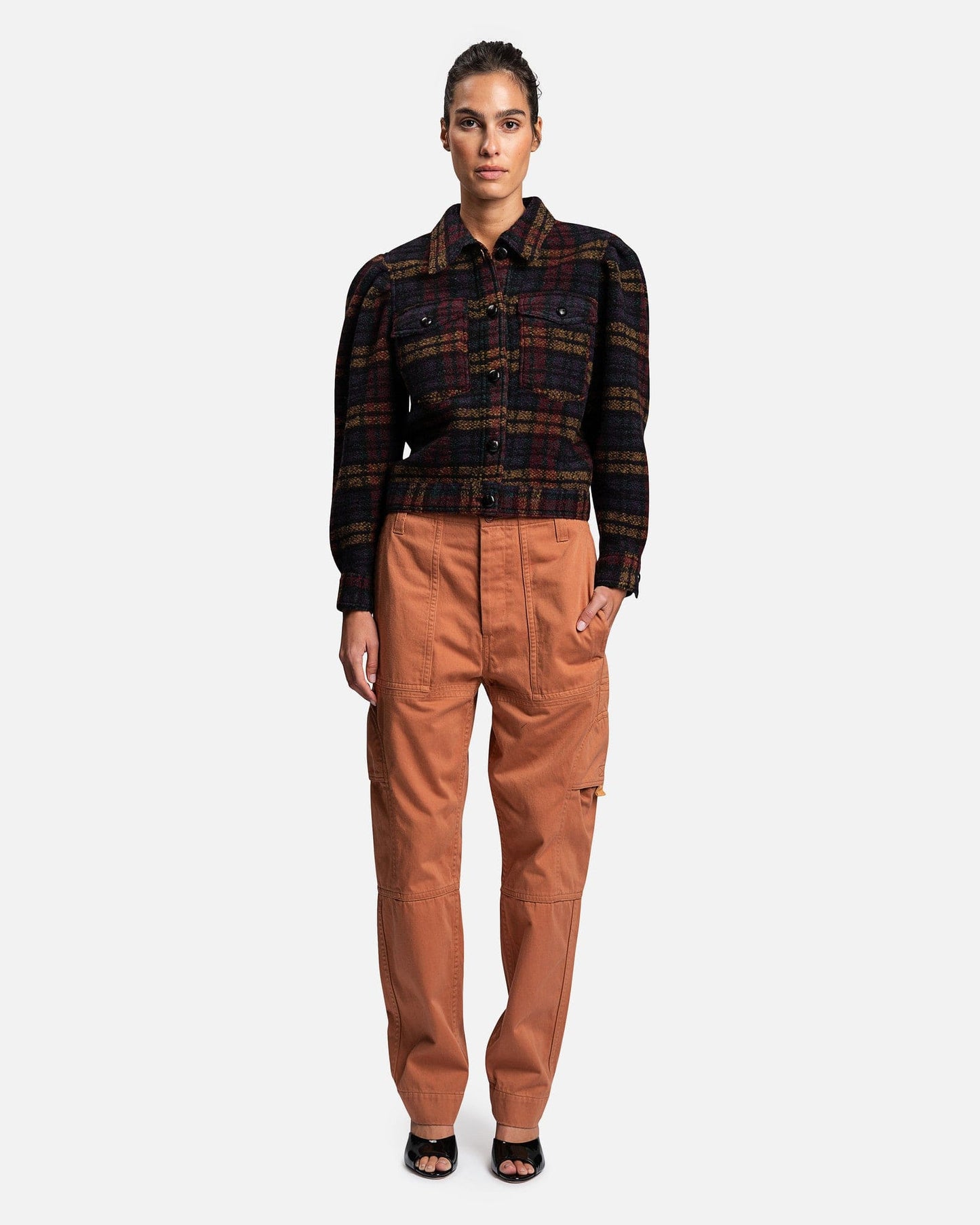 Isabel Marant Etoile Women Jackets Leiko Checked Coat in Multicolor Black