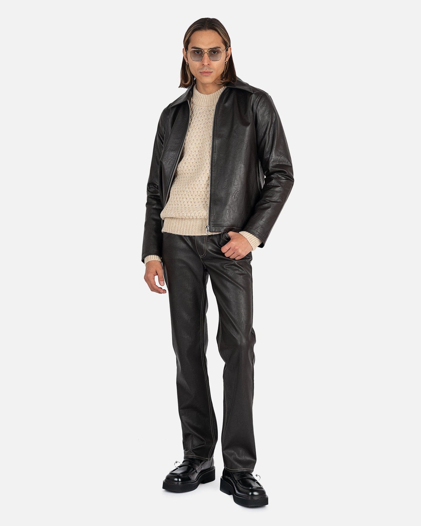 Séfr Men's Sweater Leonard Sweater in Two-Tone Wool
