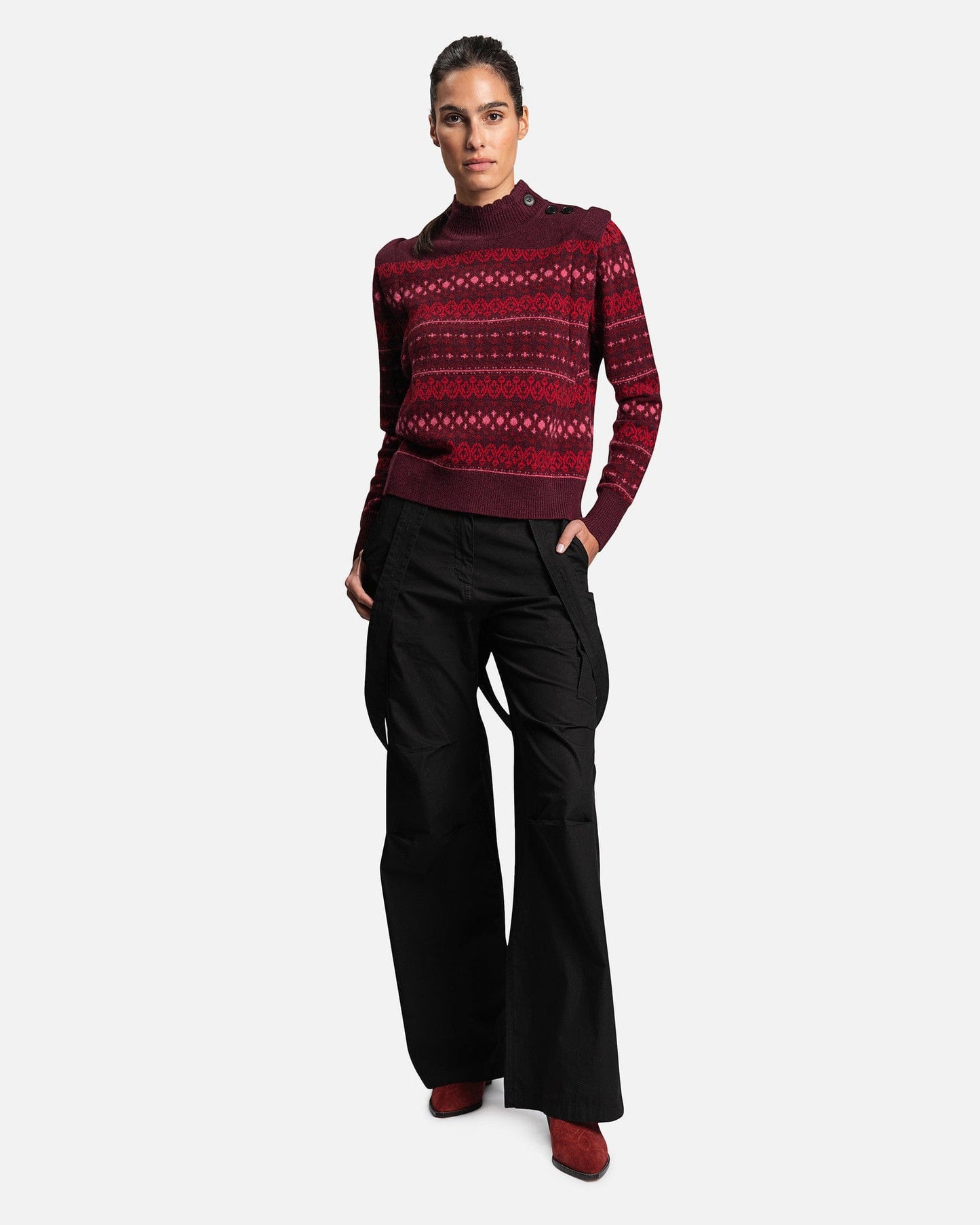 Isabel Marant Etoile Women Sweaters Leonie Pullover in Burgundy