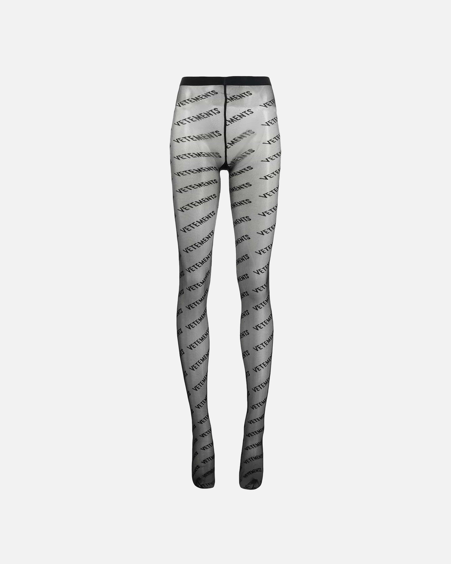 VETEMENTS Women Pants Logo Monogram Tights in Knit Black