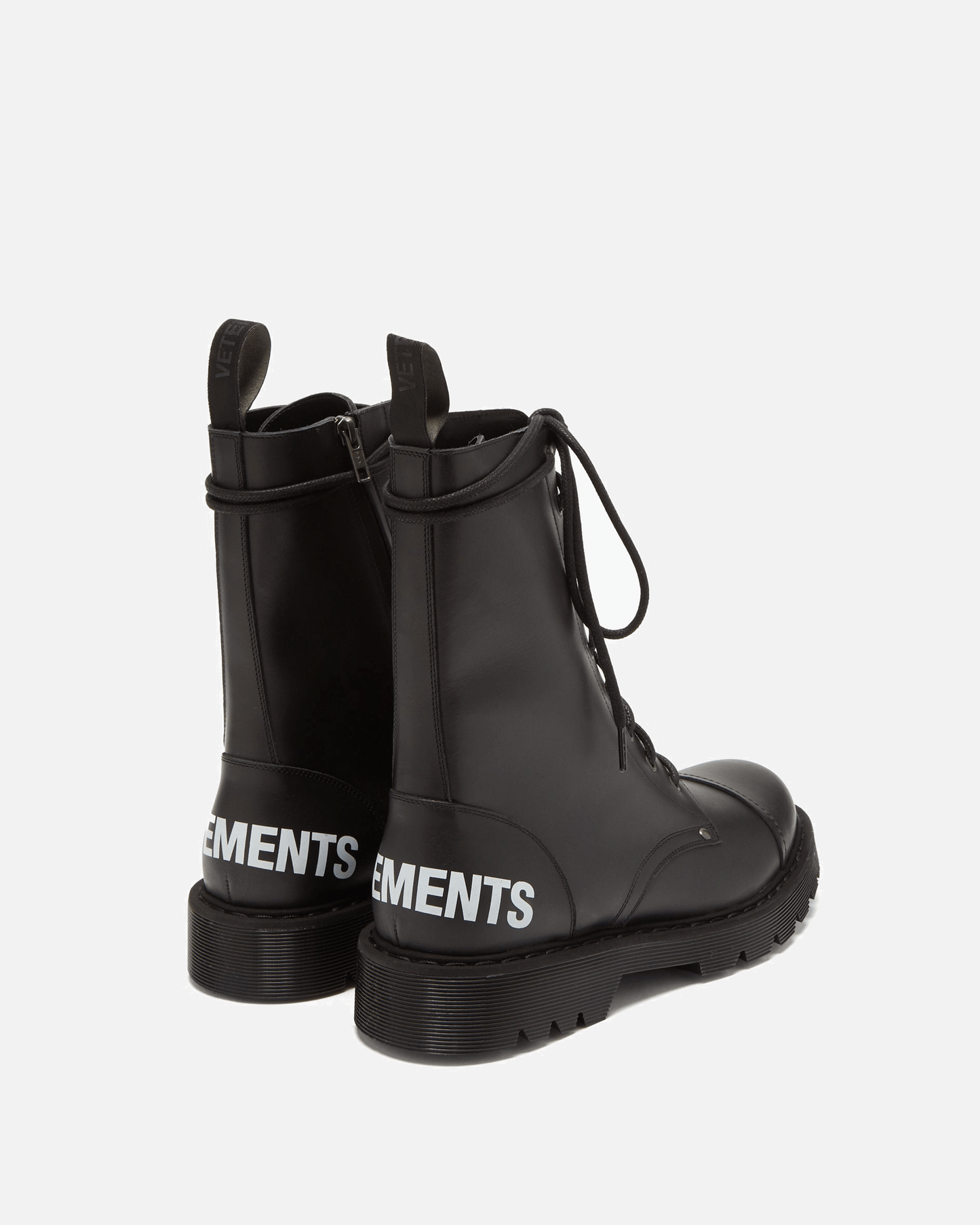 VETEMENTS Men's Boots Logo-Print Leather Boots in Black