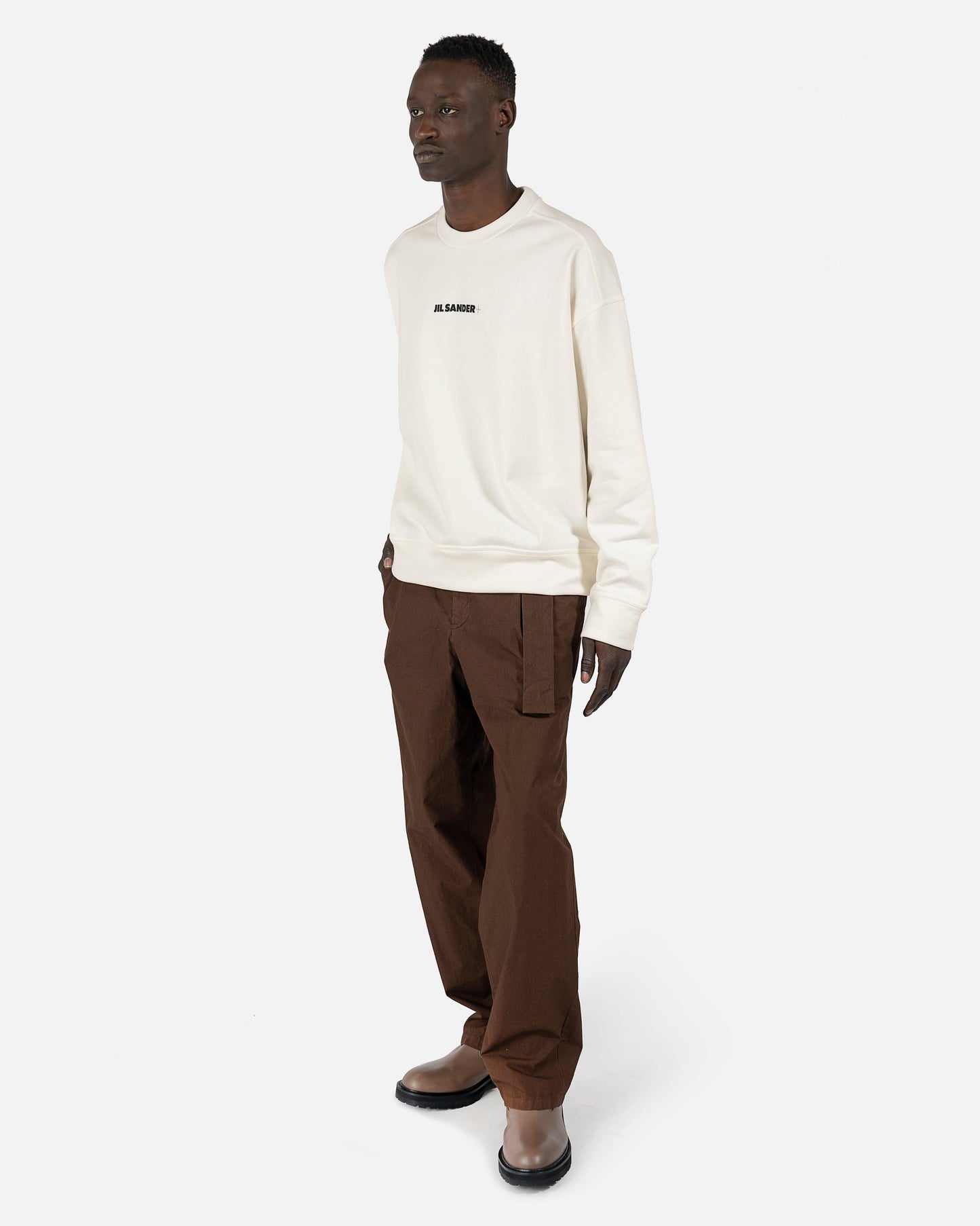 Jil Sander Men's Sweatshirts Logo Sweatshirt in Natural