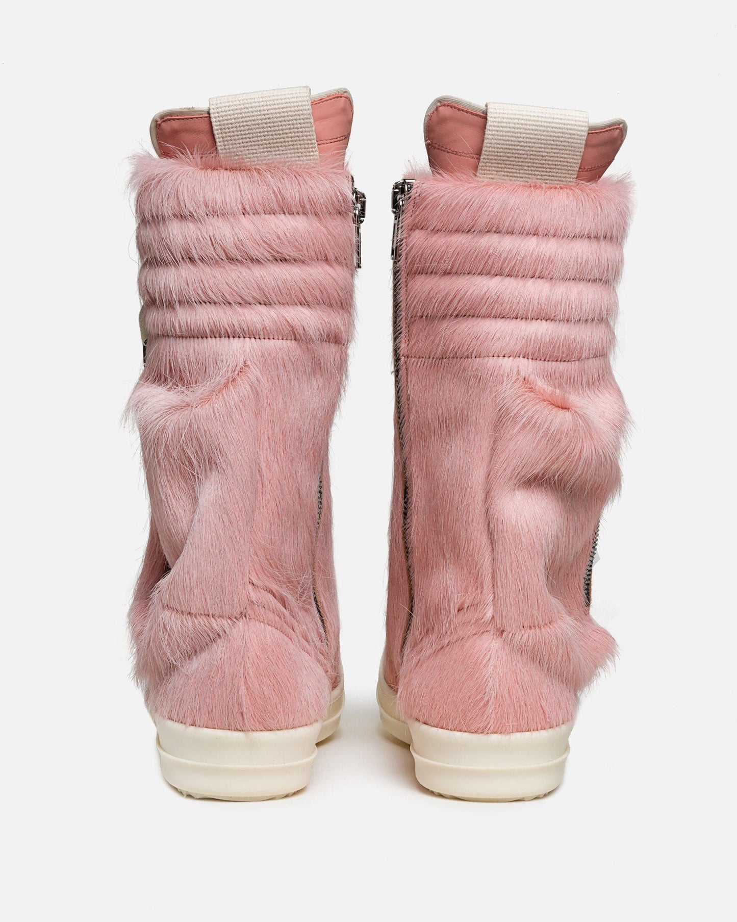 Rick Owens Men's Sneakers Long Hair Cargobasket in Dirty Pink/Milk
