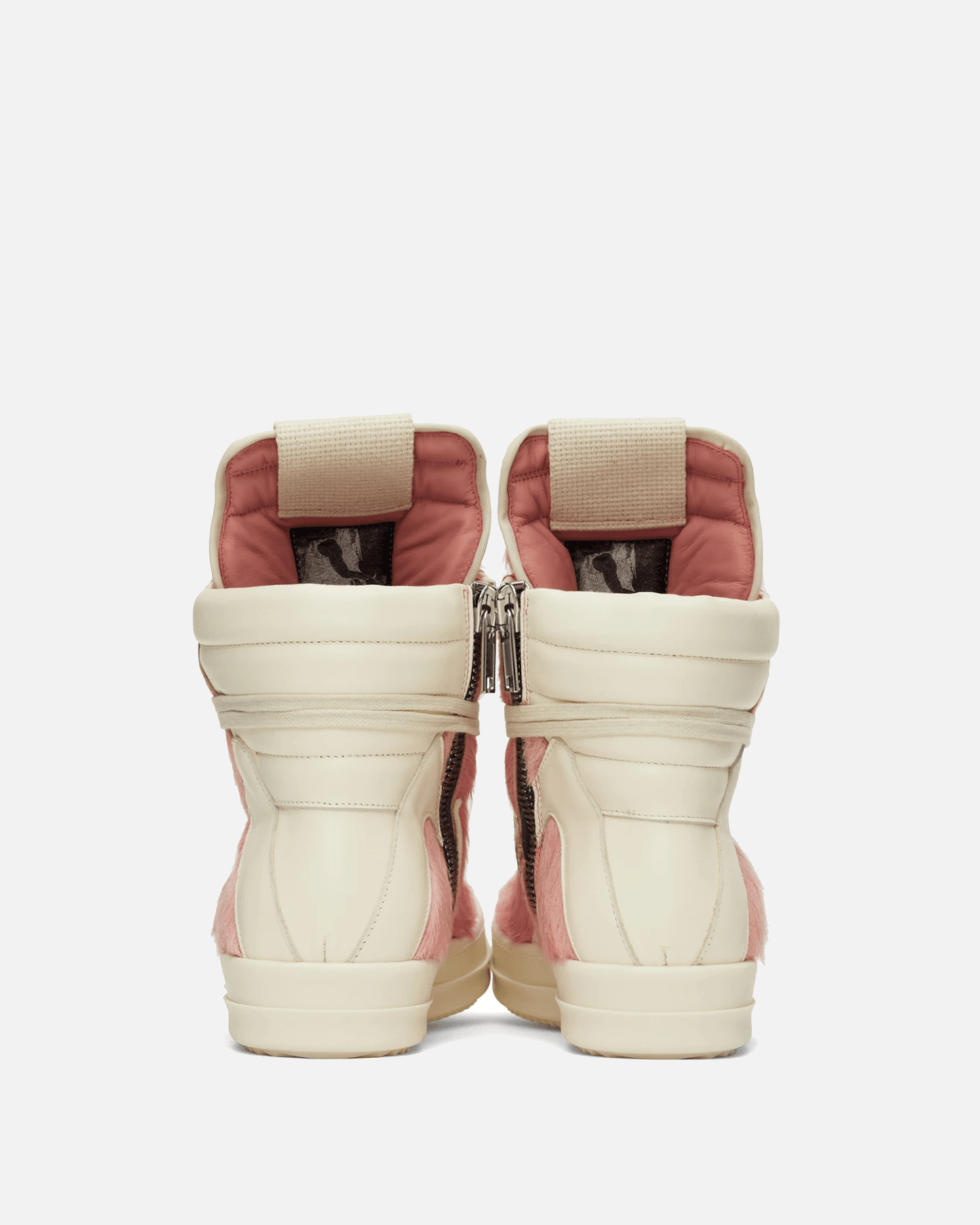 Rick Owens Men's Sneakers Long Hair Geobasket in Dirty Pink
