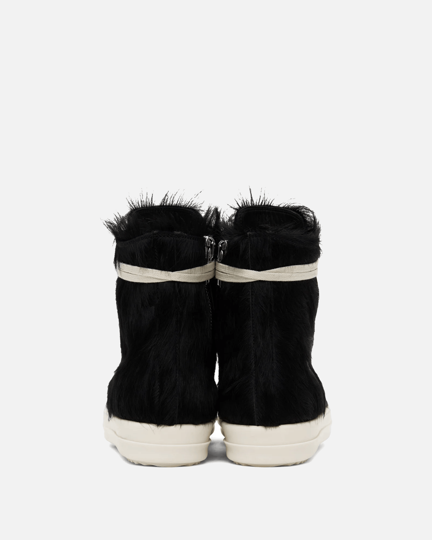 Rick Owens Men's Sneakers Long Hair Ramones in Black/Milk