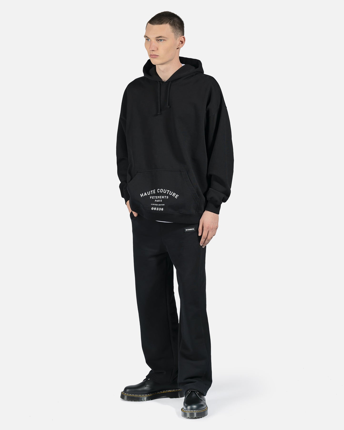 VETEMENTS Men's Sweatshirts Maison De Couture Logo Hoodie in Black