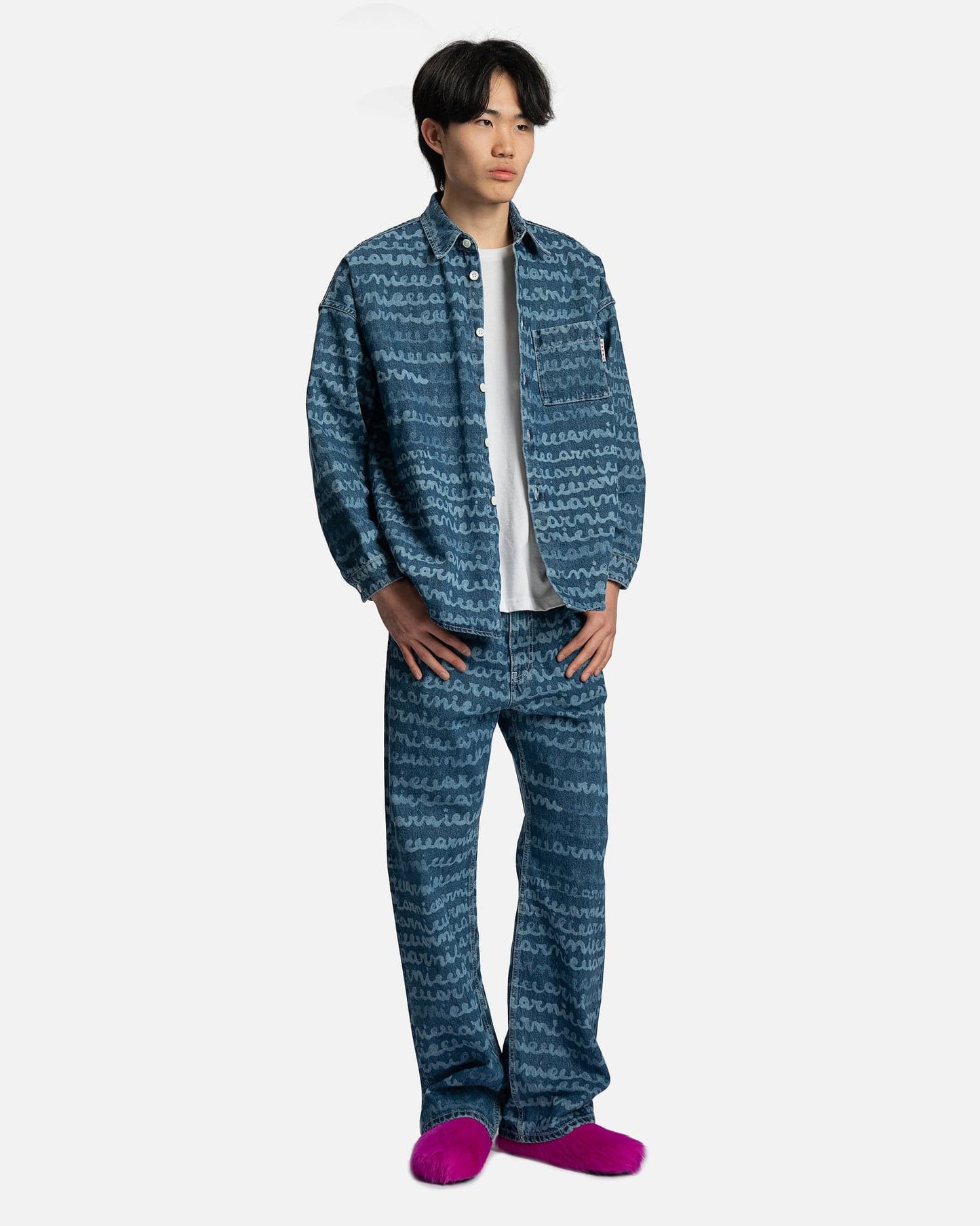 Marni Men's T-Shirts Maremarni Denim Shirt in Ocean