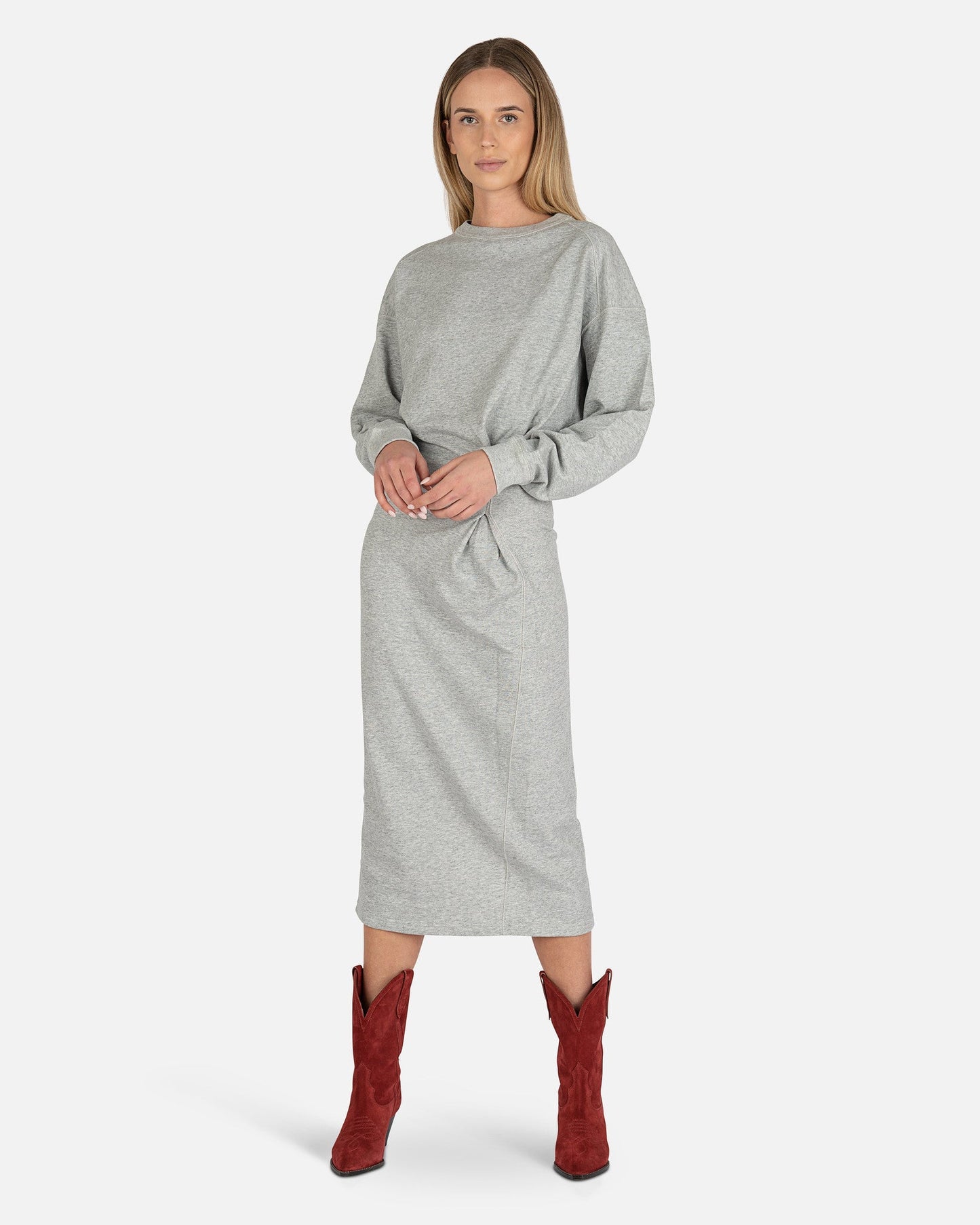 Isabel Marant Etoile Women Dresses Meg Sweater Dress in Grey