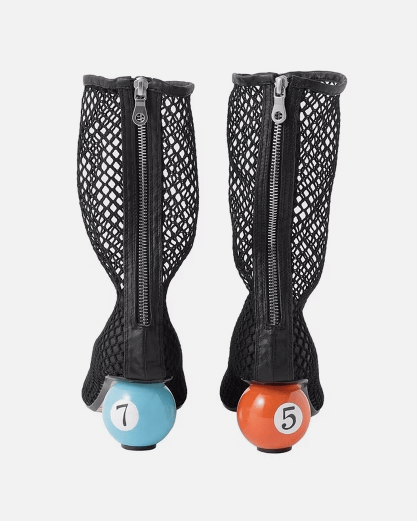 Maison Mihara Yasuhiro Women Heels Mesh Material Boot in Black