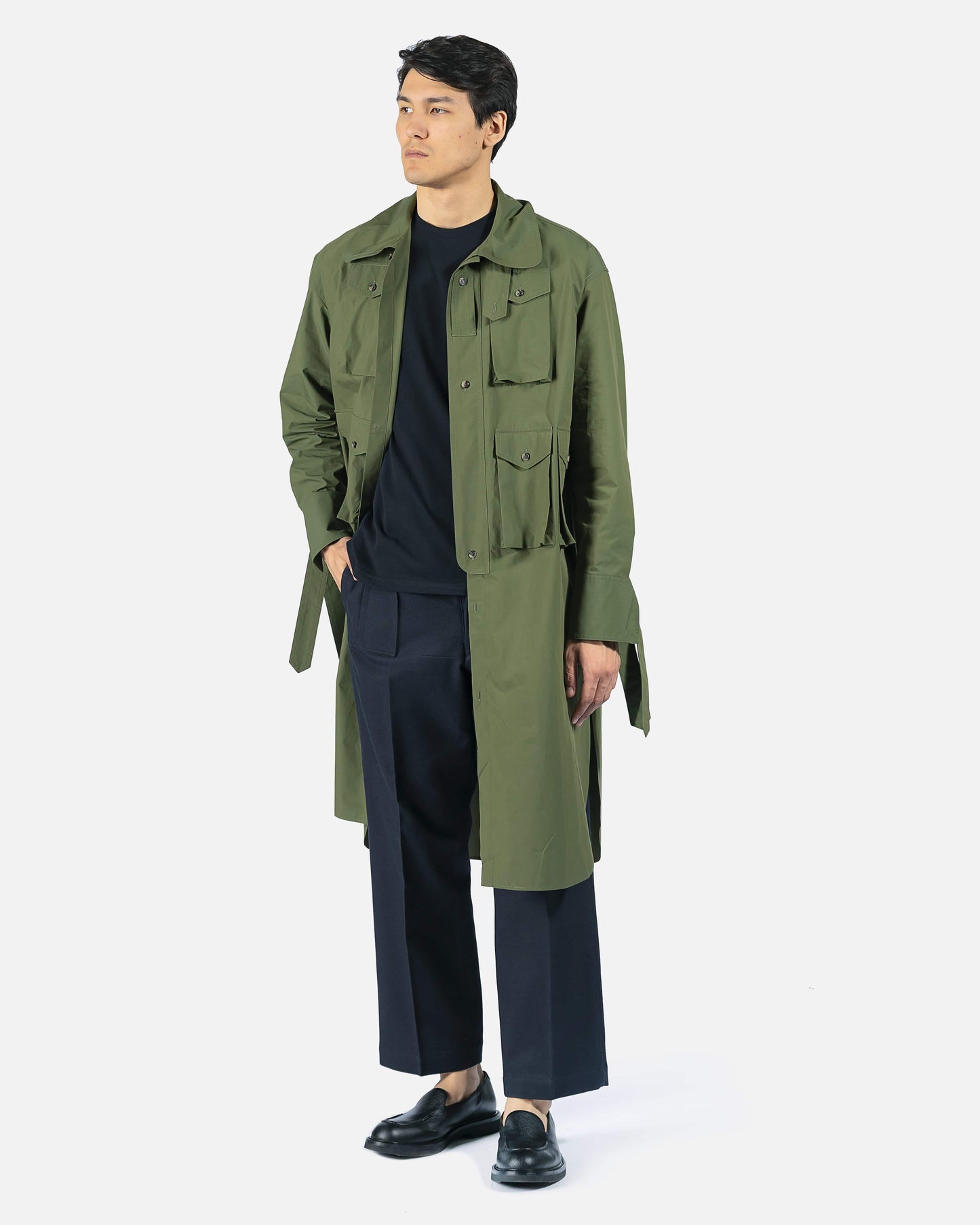 JW Anderson Men's Jackets Military Shirt Tunic in Green