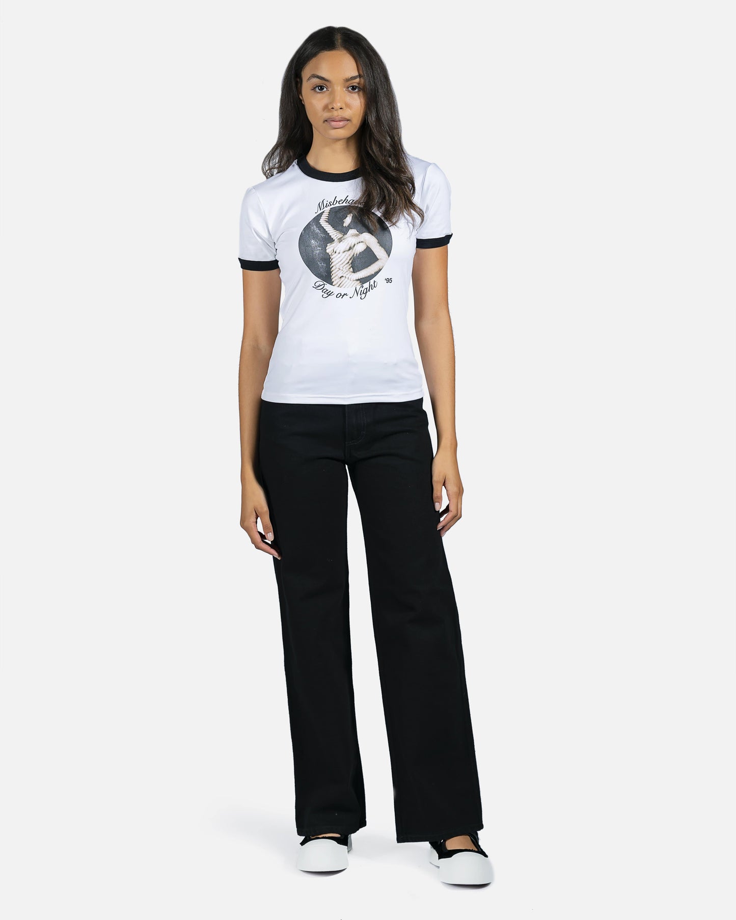 MISBHV Women T-Shirts Misbehave Fitted Tee in White