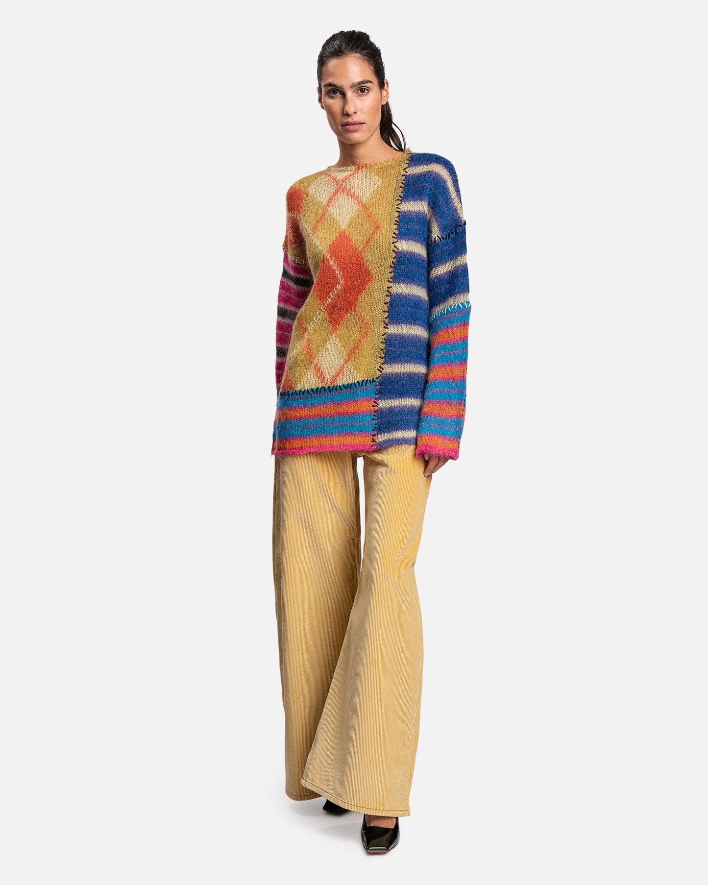Marni Women's Sweater Mix Patch Sweater in Multicolor