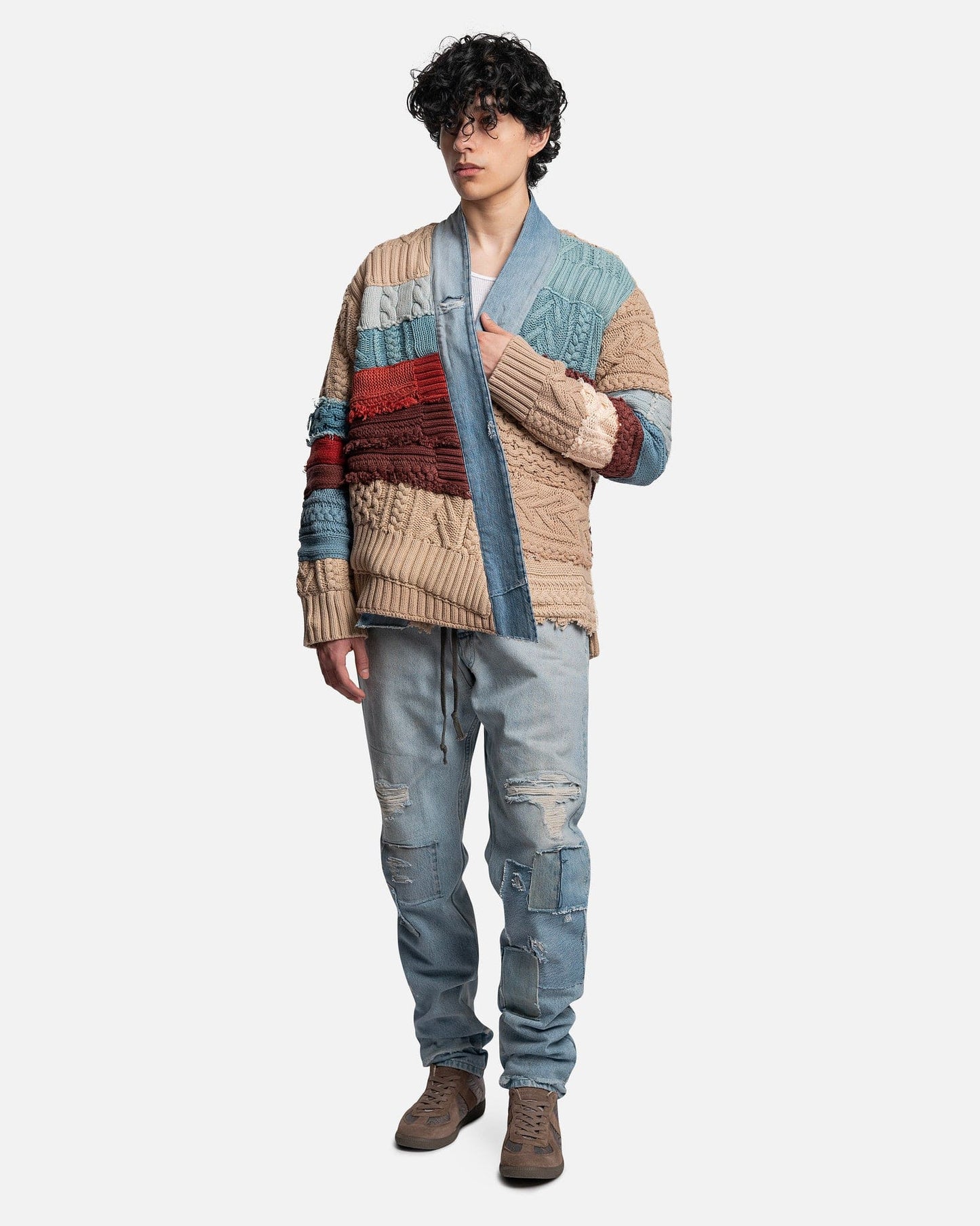 Greg Lauren Men's Jeans Mixed Fisherman GL1 in Multi