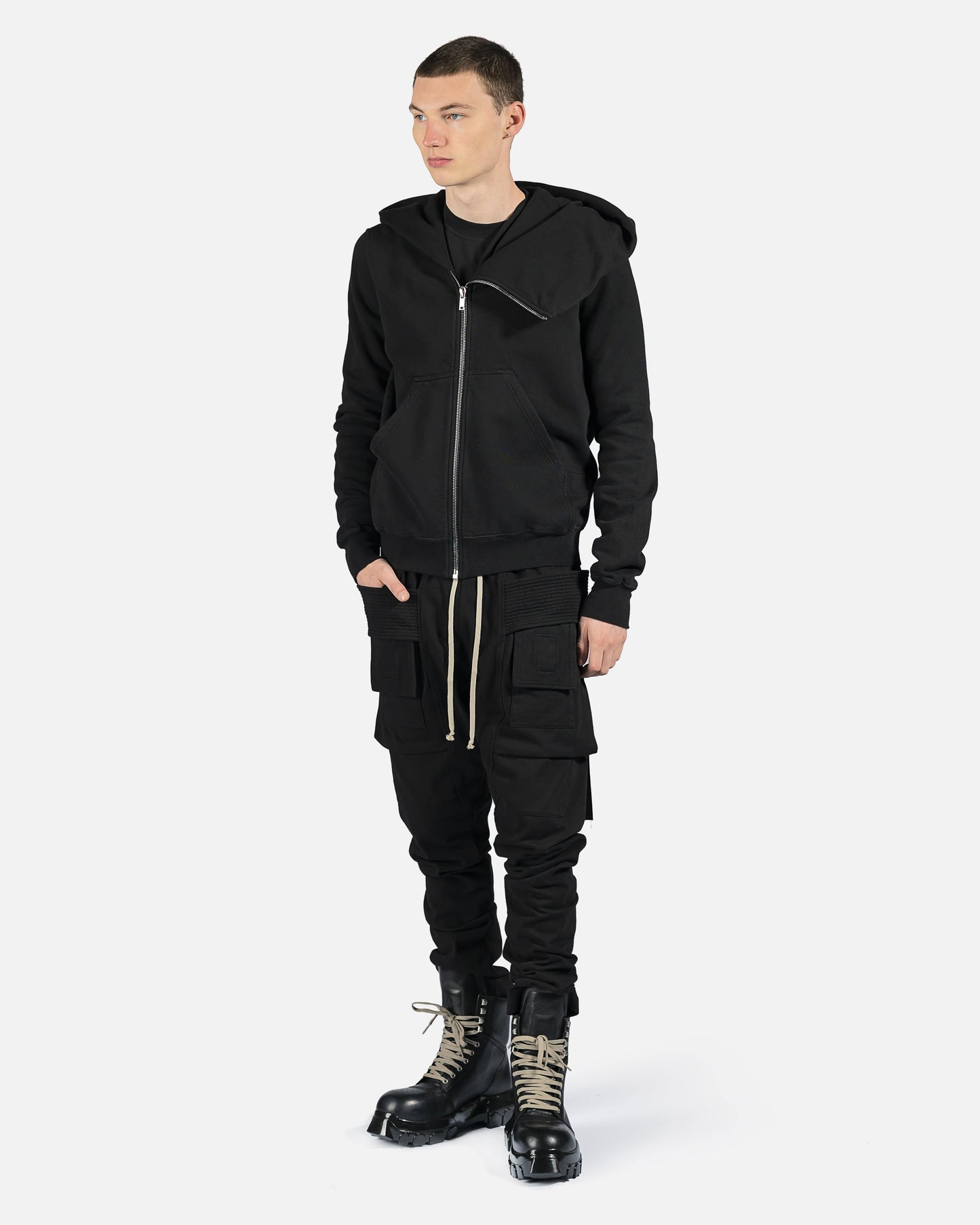 Rick Owens DRKSHDW Men's Sweatshirts Mountain Hoodie in Black