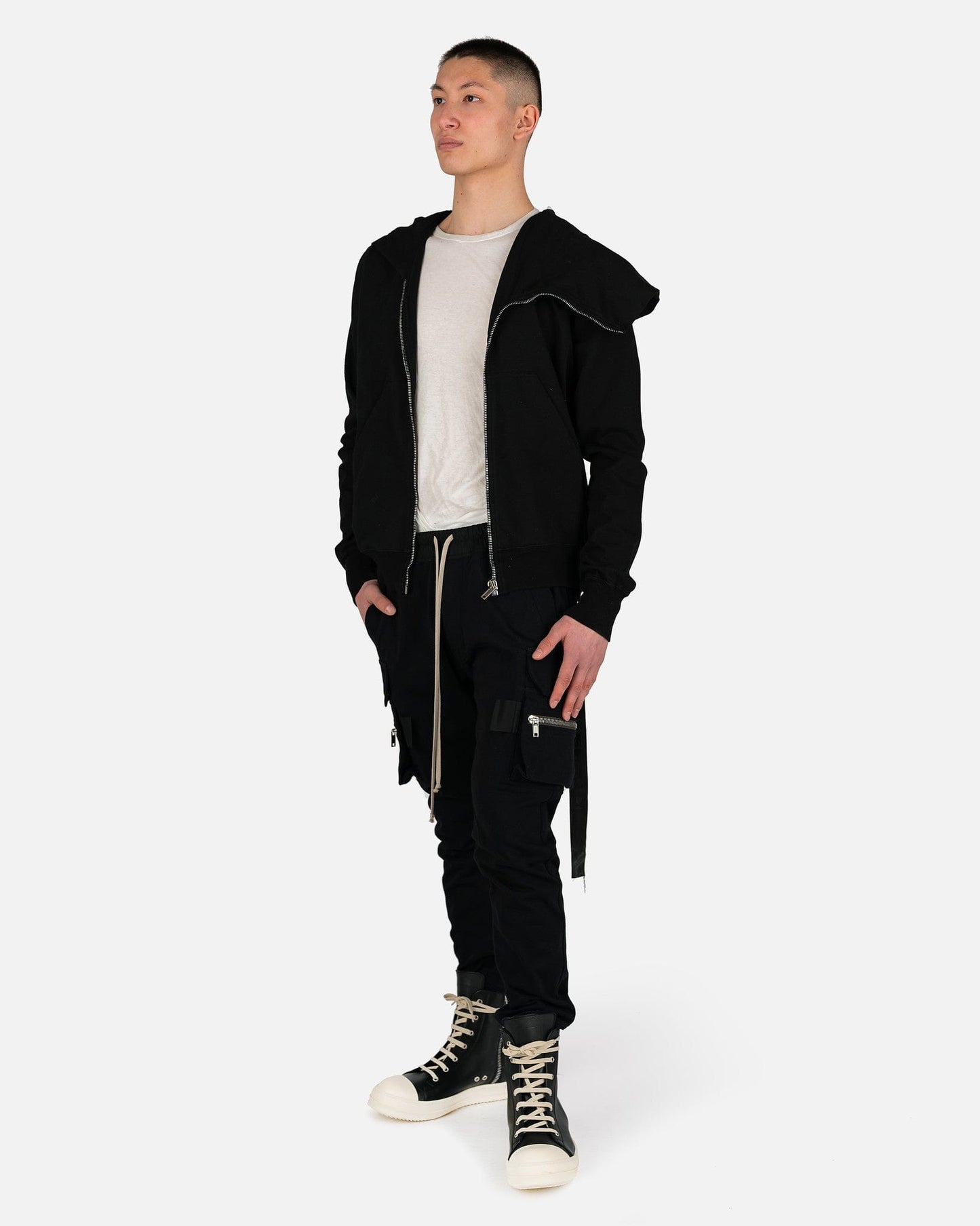 Rick Owens DRKSHDW Men's Sweatshirts Mountain Hoodie in Black