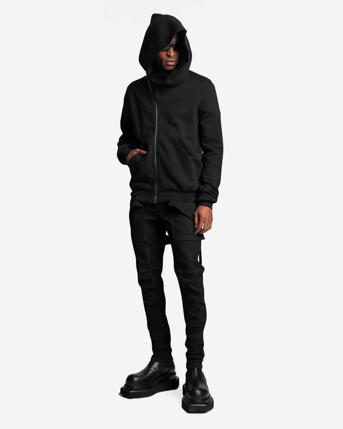 Rick Owens DRKSHDW Men's Sweatshirts Mountain Hoodie in Black