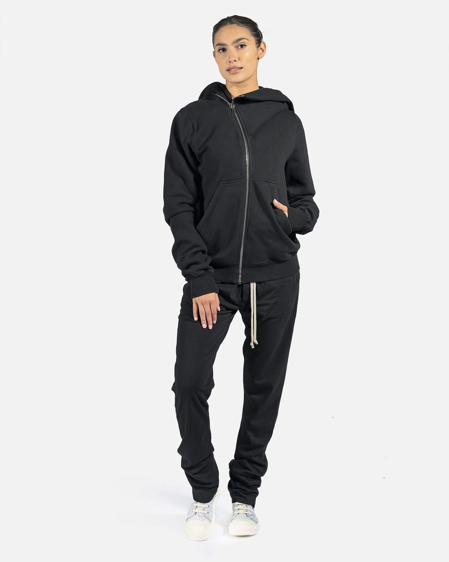 Rick Owens DRKSHDW Women's Sweatshirts Mountain Hoodie in Black