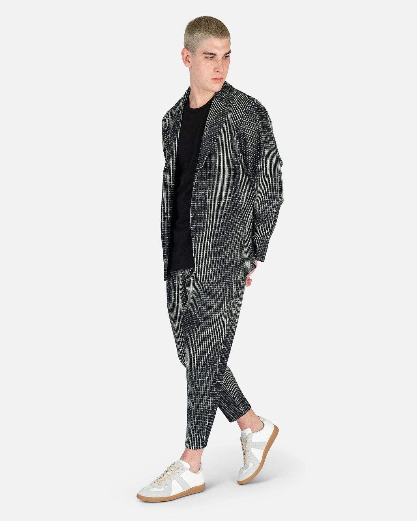 Homme Plissé Issey Miyake Men's Pants Network Check Pants in Black