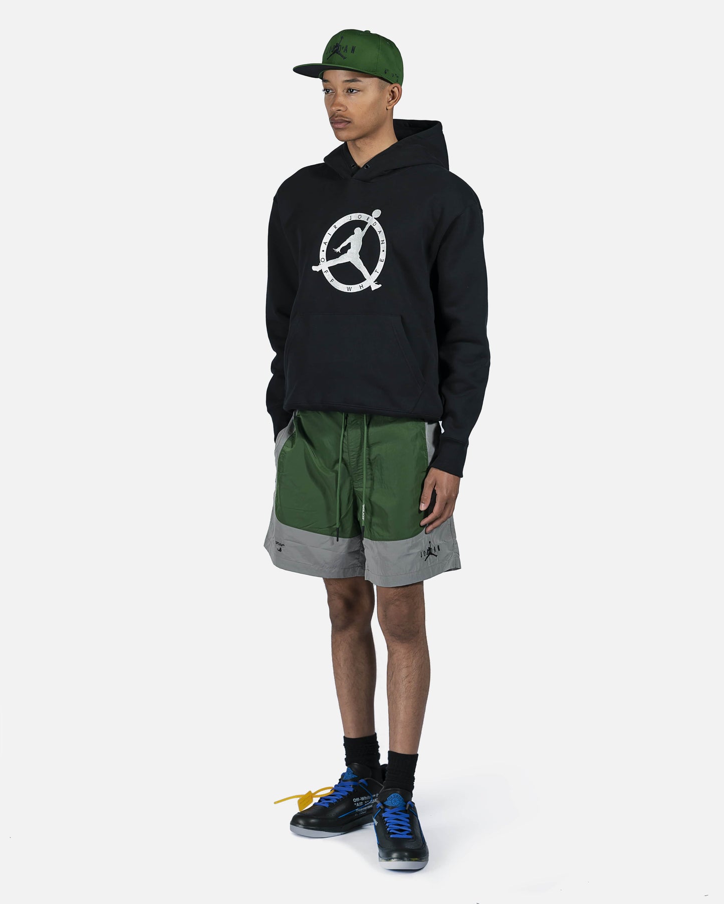 JORDAN Men's T-Shirts Off-White Hoodie in Black