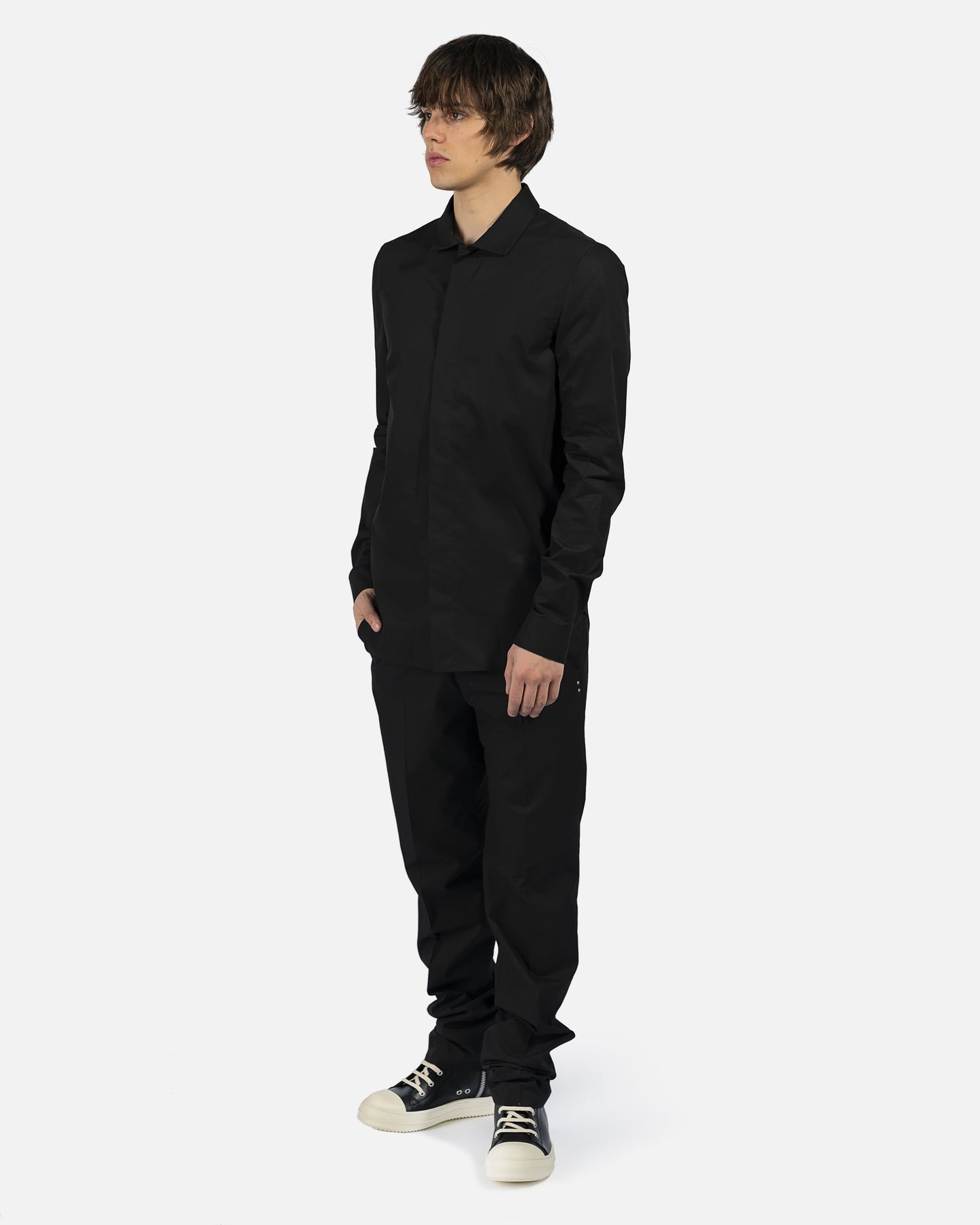 Rick Owens Men's Shirts Office Shirt in Black