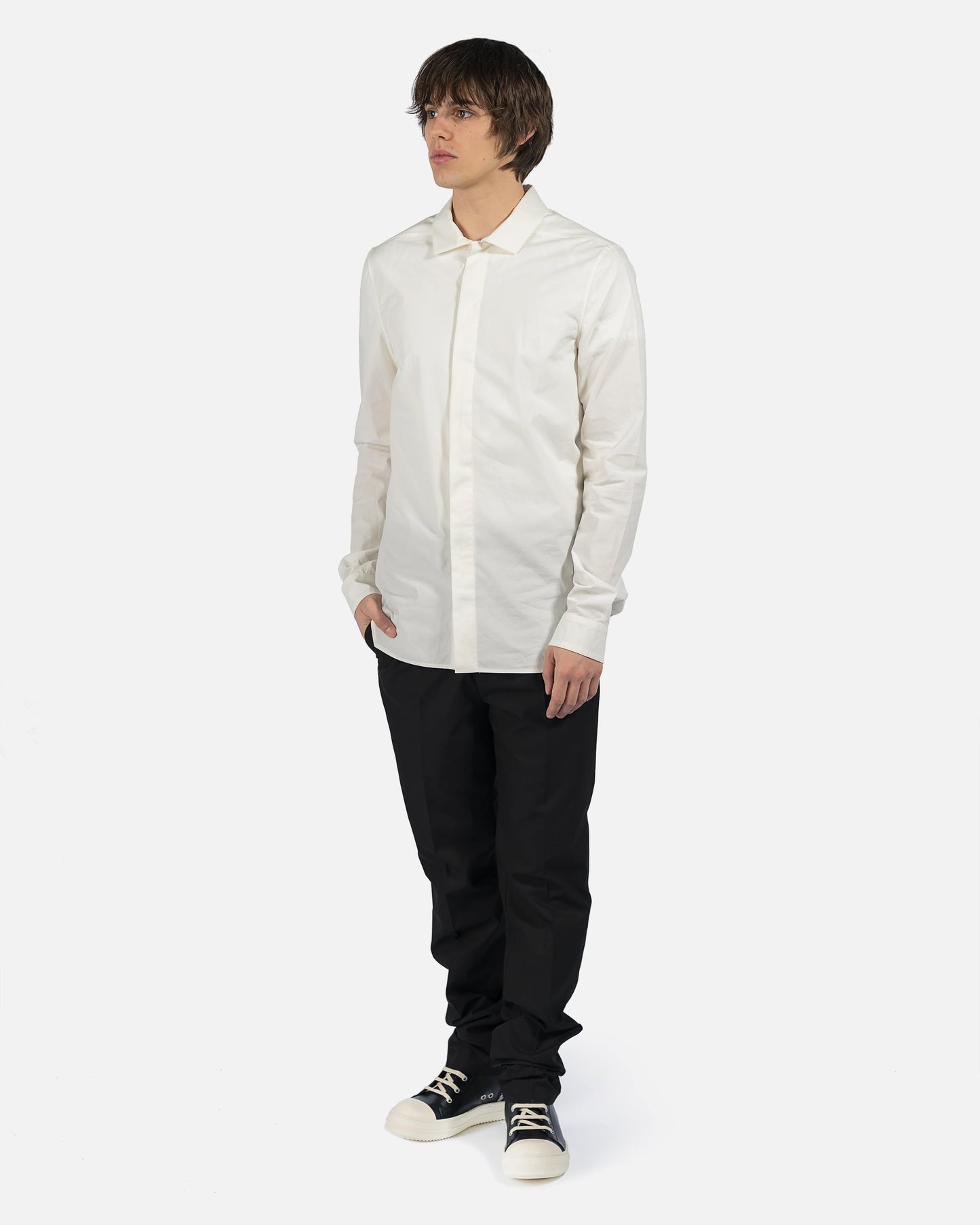 Rick Owens Men's Shirts Office Shirt in Milk