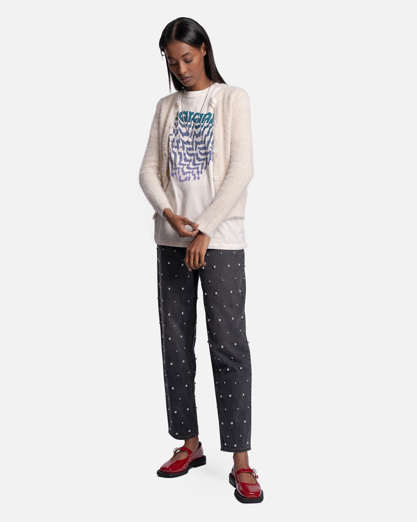 Isabel Marant Etoile Women's Sweater Olena Cardigan in Ecru