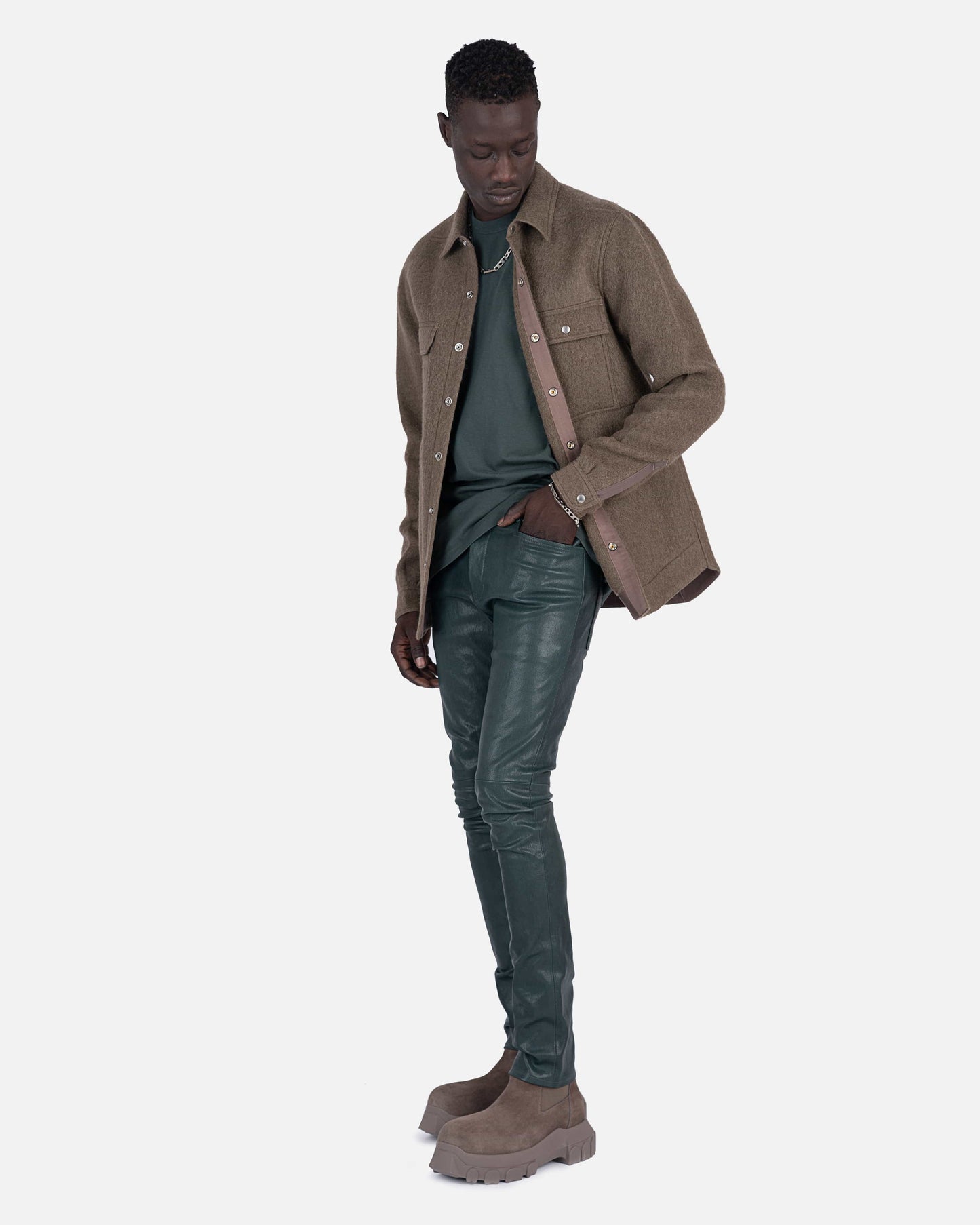 Rick Owens Men's Jackets Outershirt in Dust