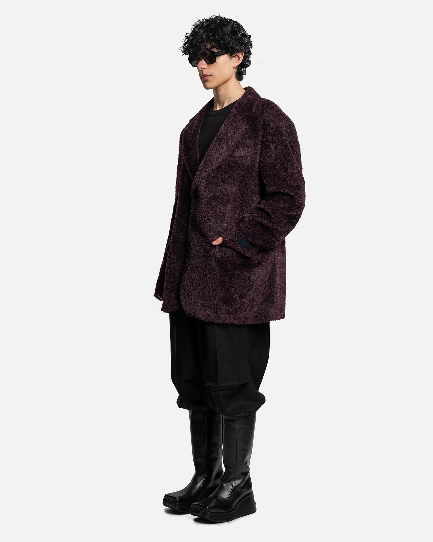 Raf Simons Men's Jackets Oversized Blazer in Dark Aubergine