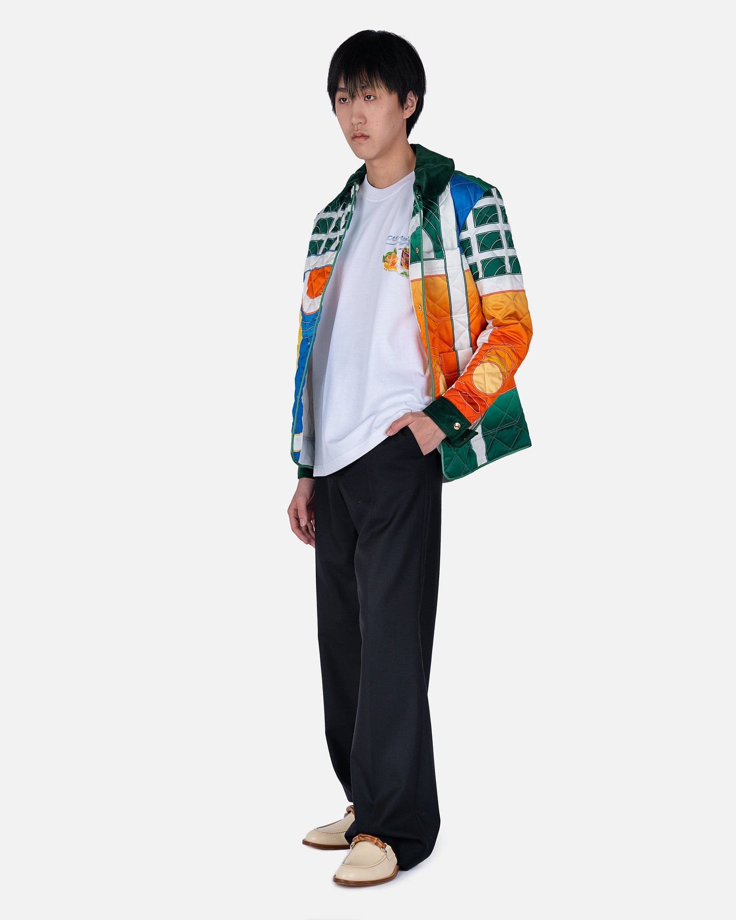 Casablanca Mens T-Shirt Panoramique T-Shirt in White