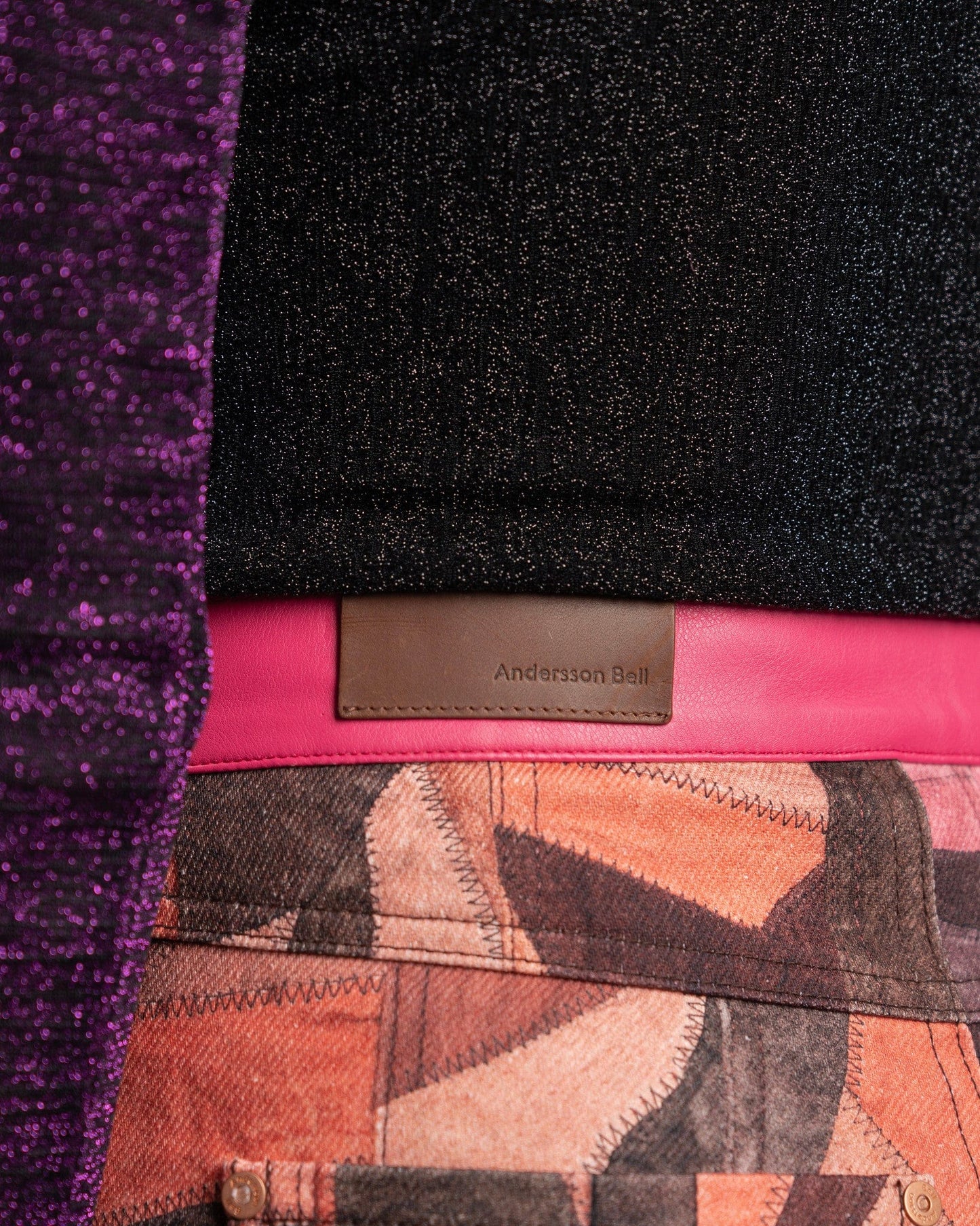 Andersson Bell Women Pants Patch-Effect Corset Pants in Pink