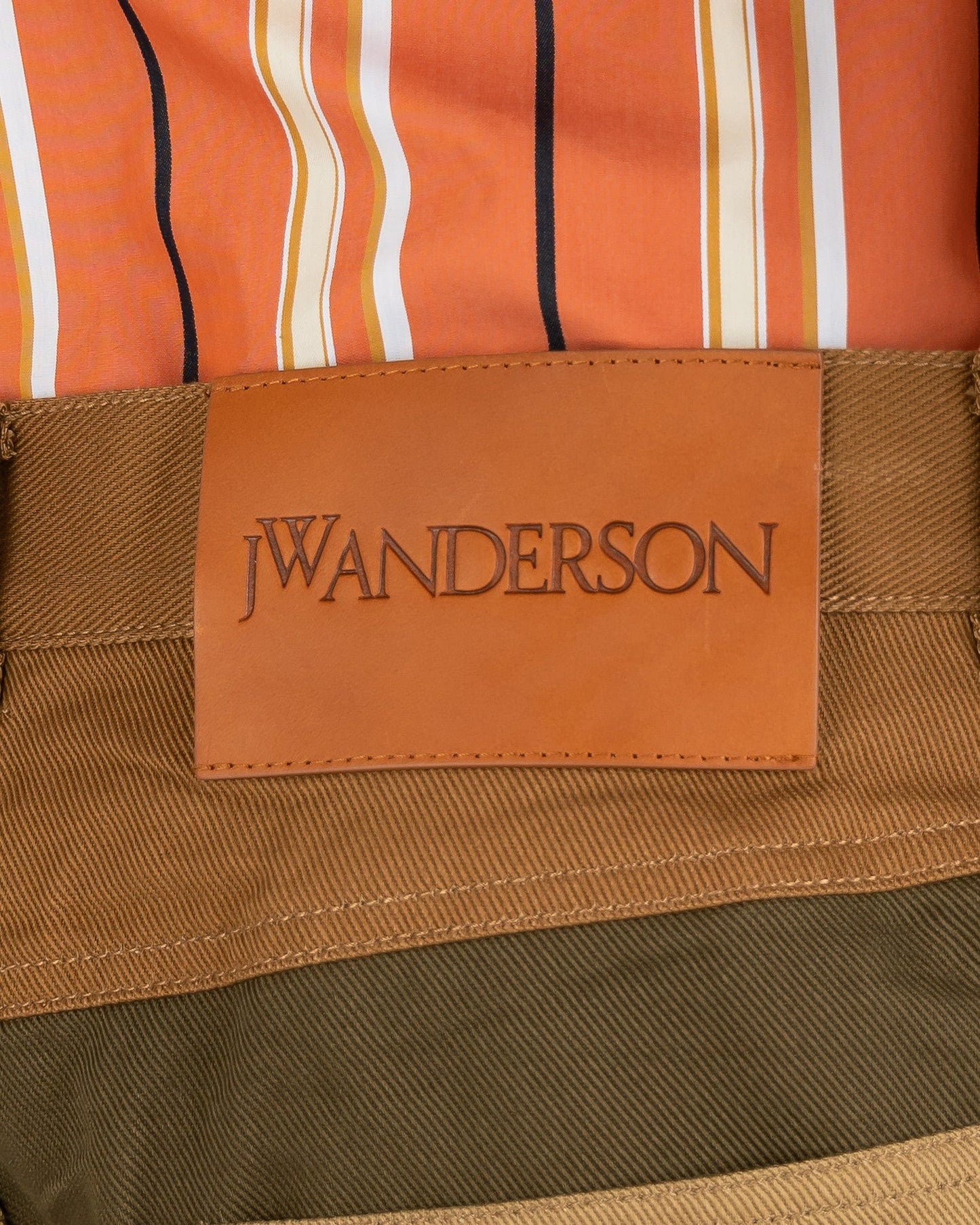 JW Anderson Men's Pants Patchwork Fatigue Trousers in Beige