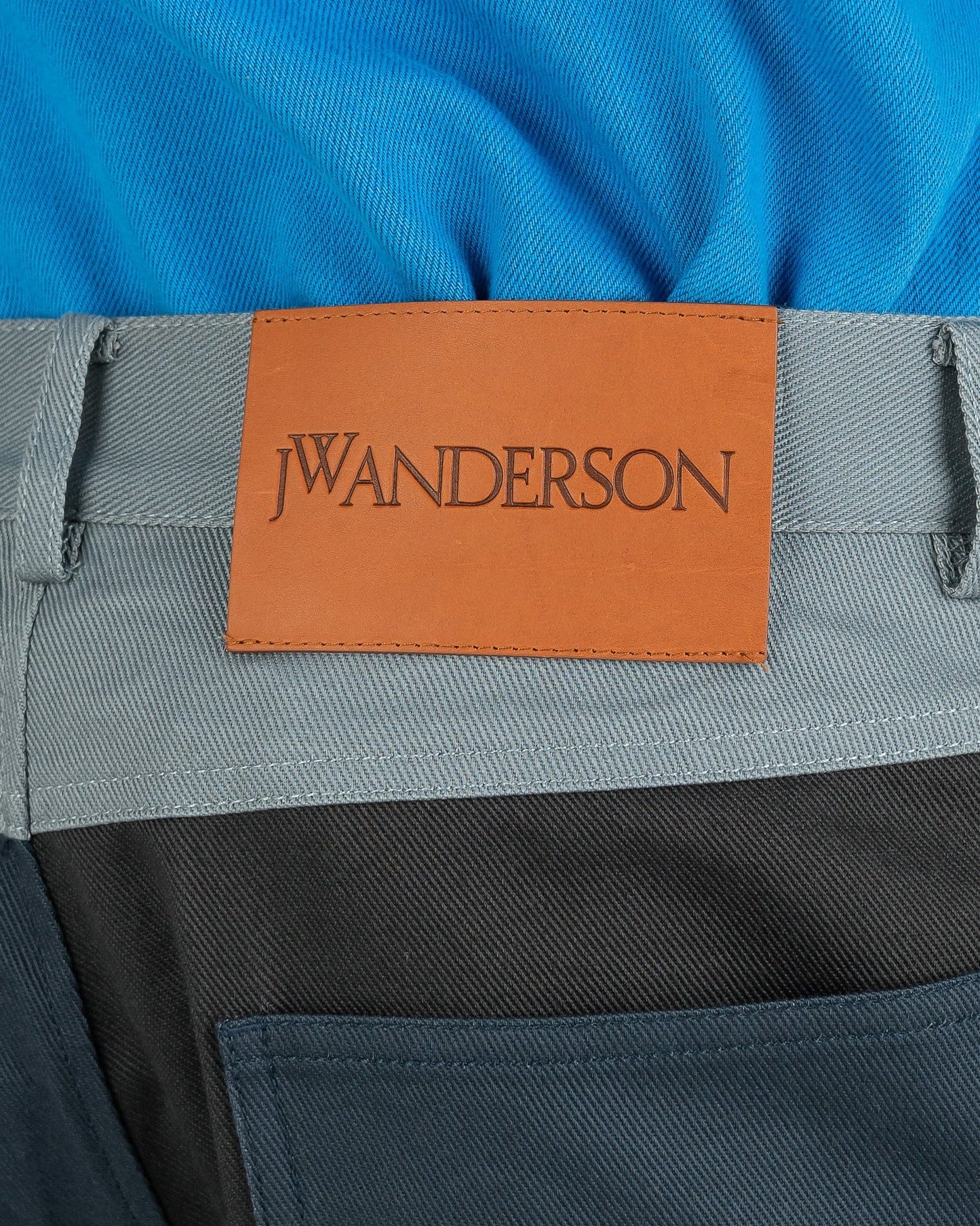 JW Anderson Men's Pants Patchwork Fatigue Trousers in Navy