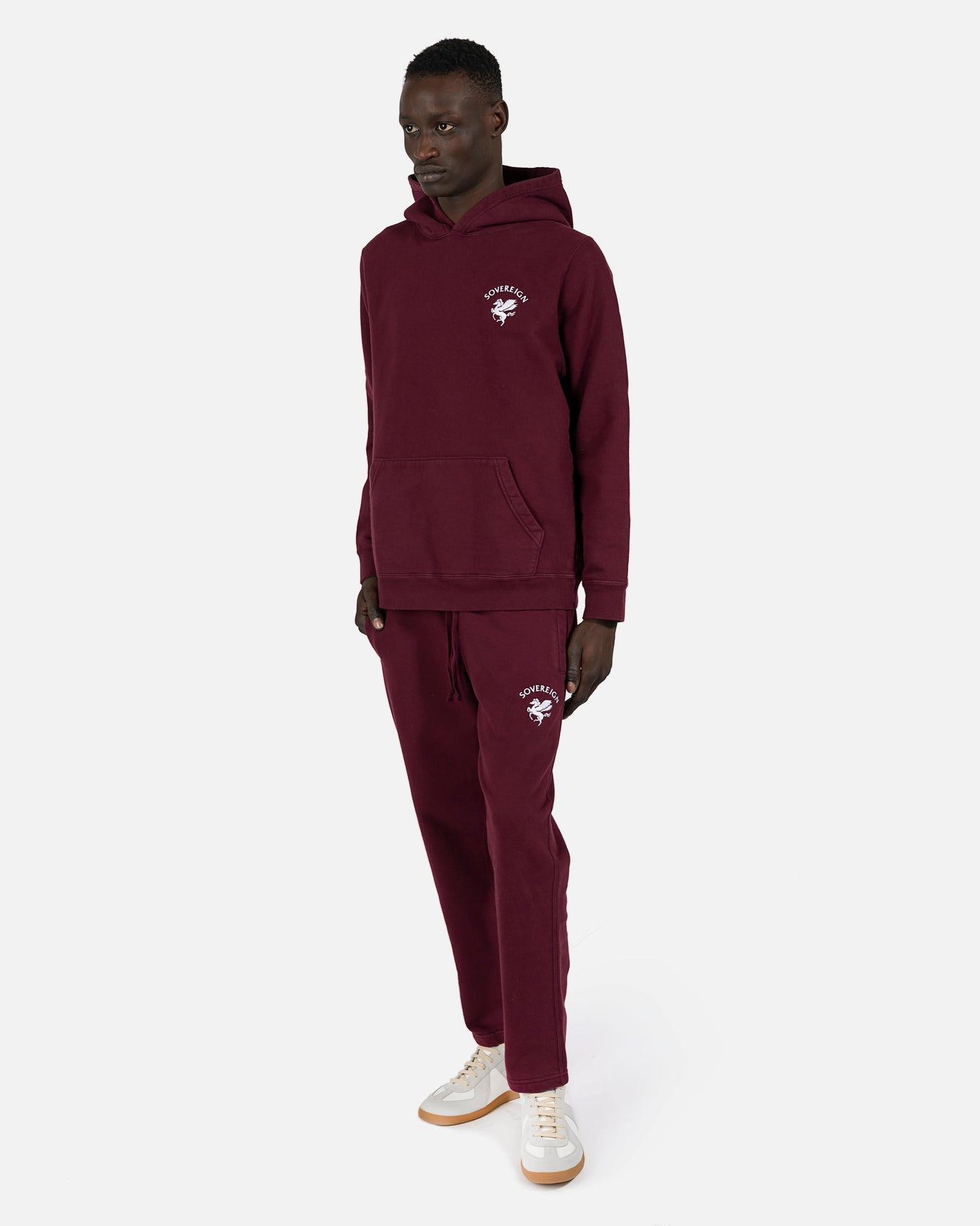 SVRN Men's Pants Pegasus Sweatpant in Burgundy