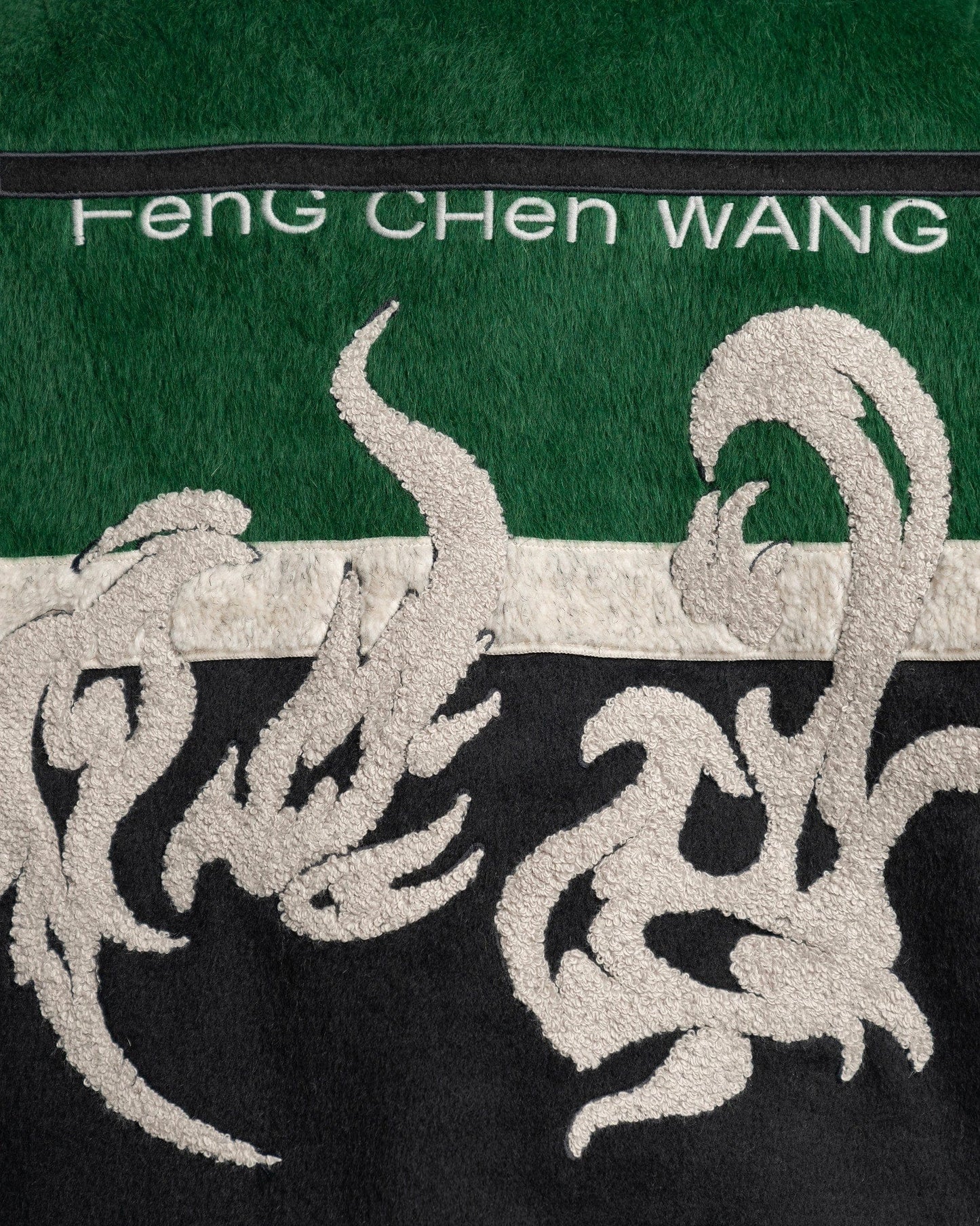 Feng Chen Wang Men's Jackets Phoenix Embroidered Bomber Jacket in Green