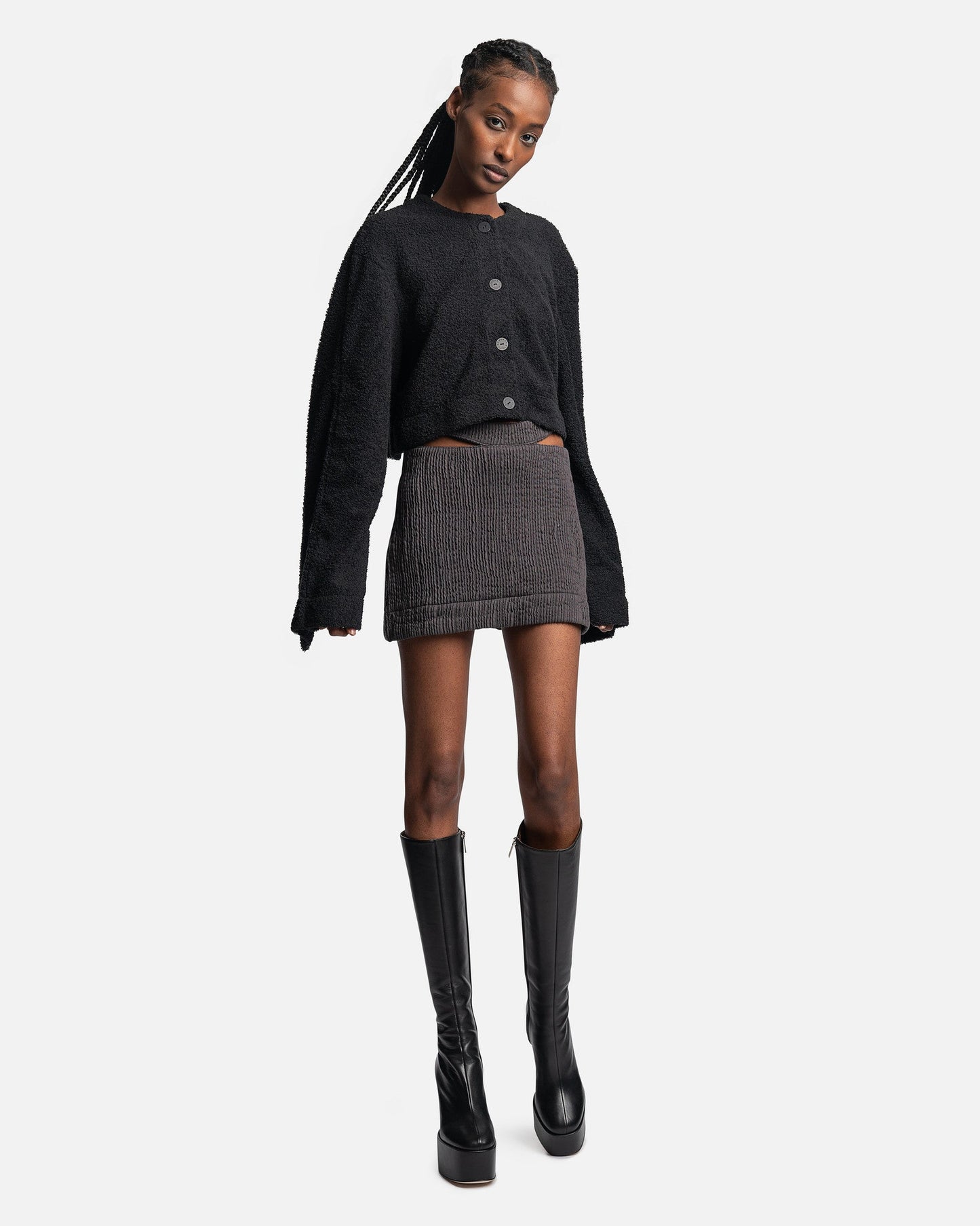 Eckhaus Latta Women Jackets Pile Jacket in Charcoal