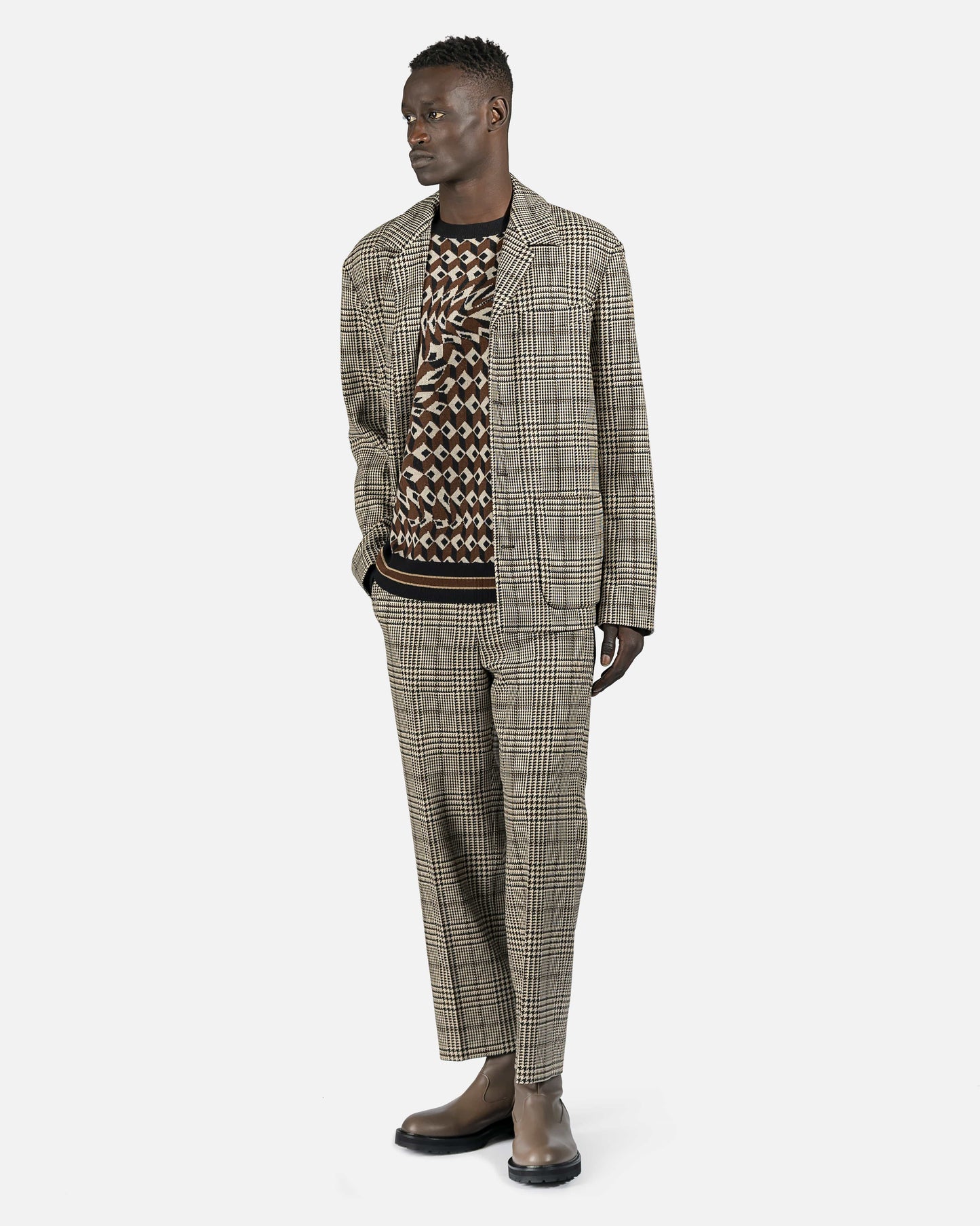 Dries Van Noten Men's Pants Pinnet Pants in Beige Check