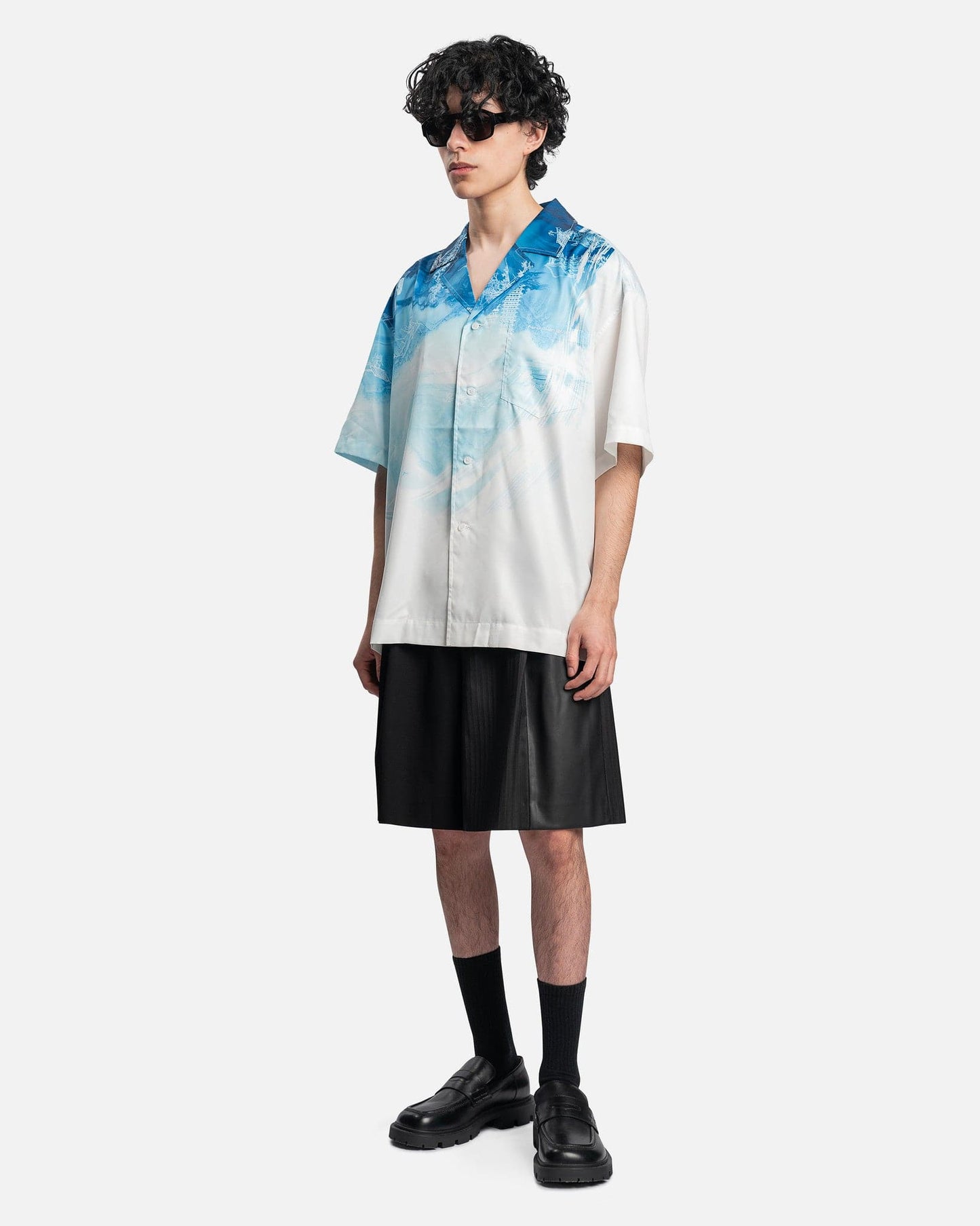 Feng Chen Wang Men's Shorts Pinstripe Shorts in Black