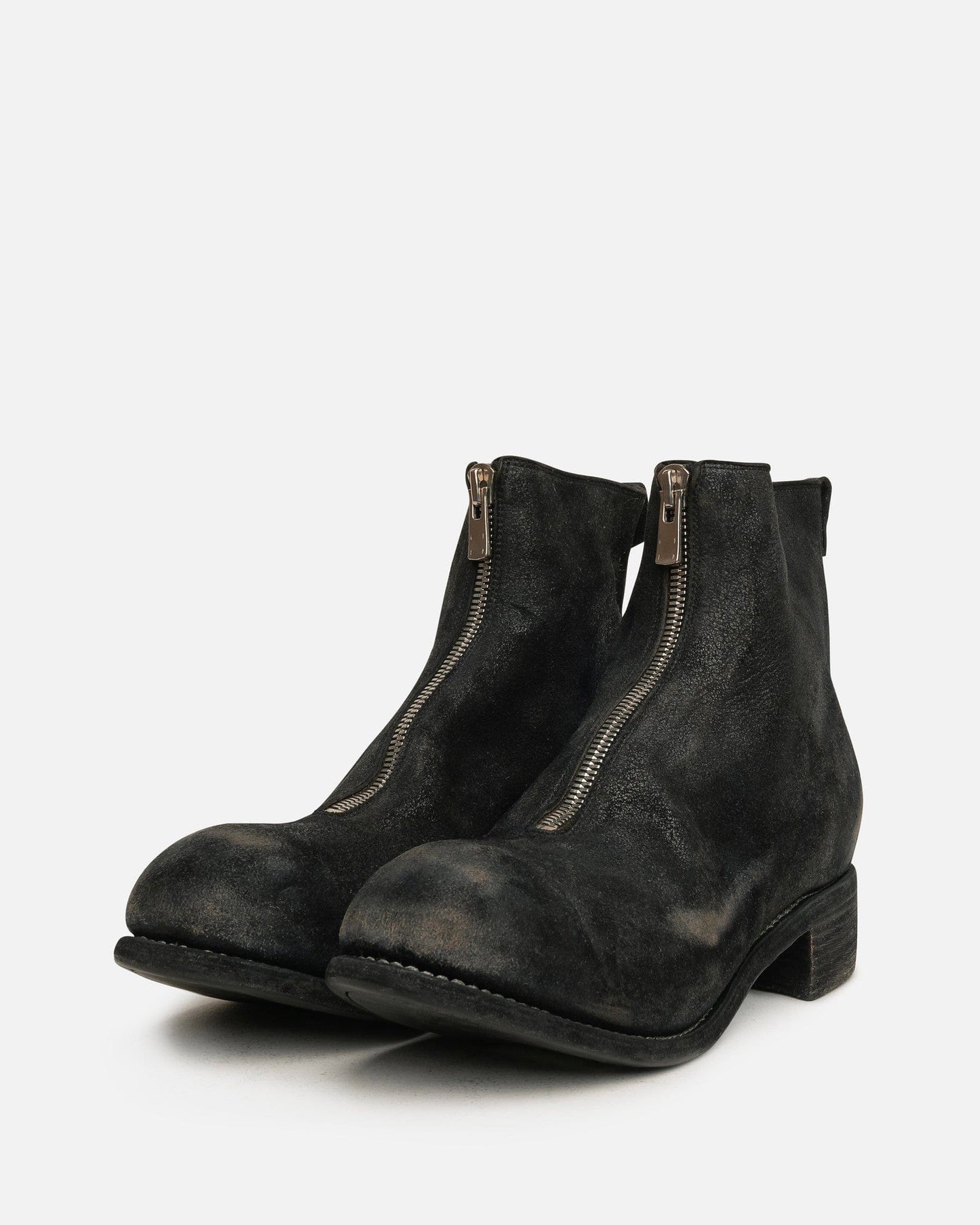 Guidi Men's Boots PL1 RU Resin Coated Front Zip Boot in Black