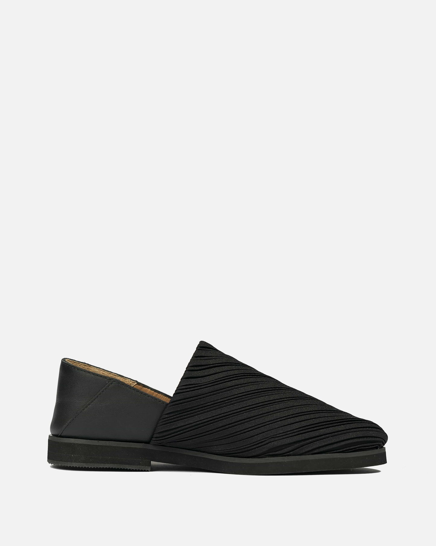 Pleats Please Issey Miyake Women's Shoes Pleats Slip-On Loafer in Black