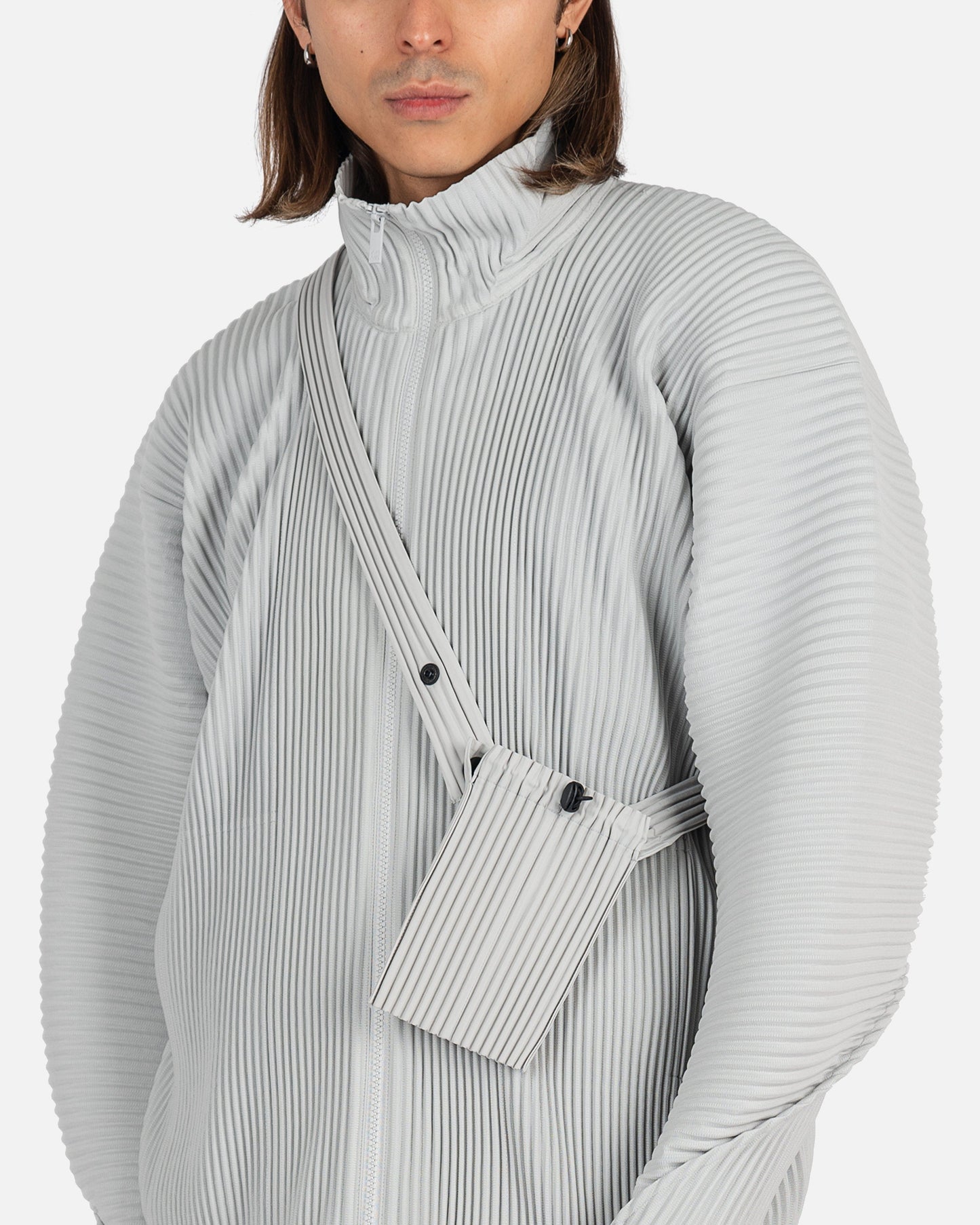 Homme Plissé Issey Miyake Men's Bags Pocket Bag in Light Grey