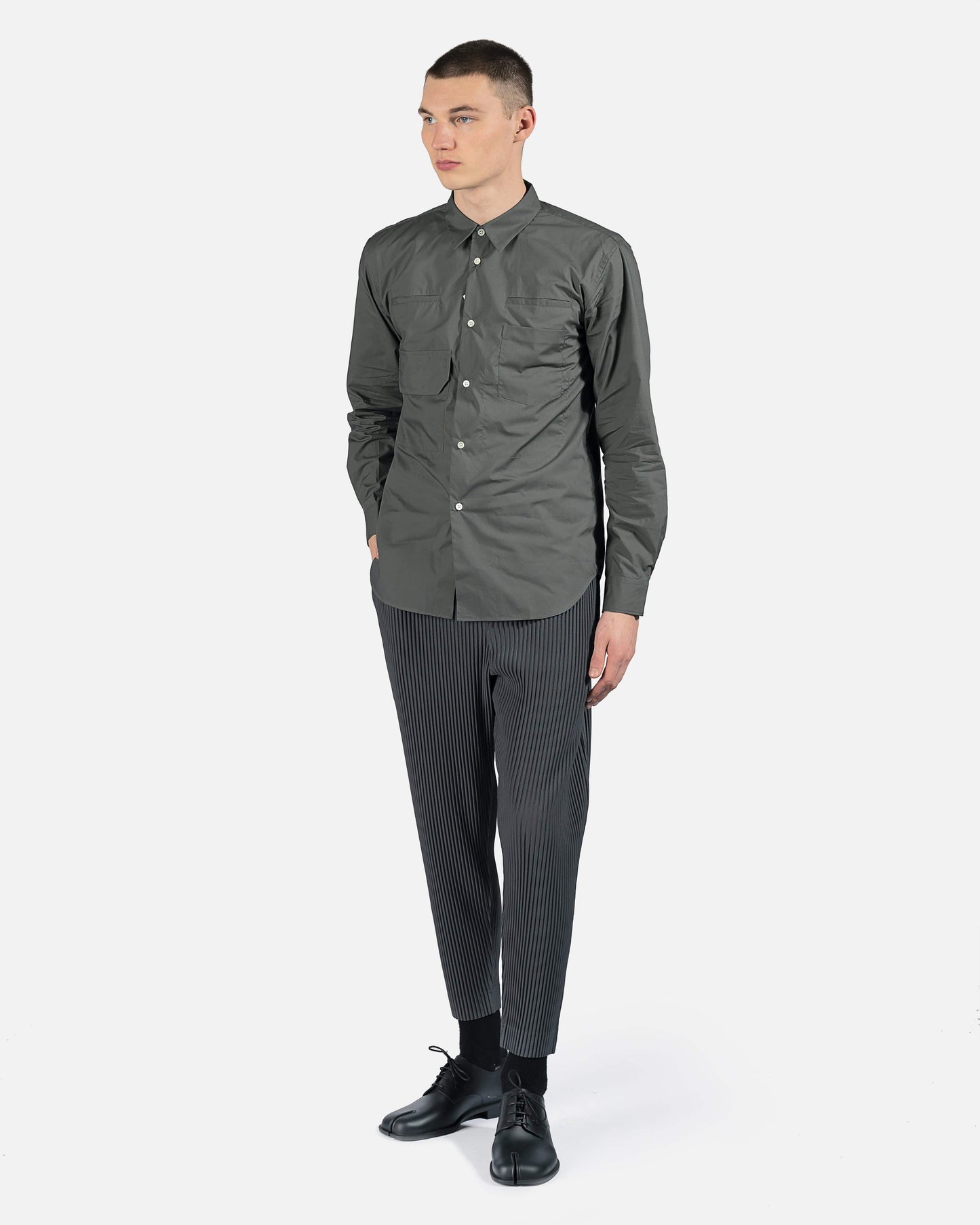 Comme des Garcons Homme Deux Men's Shirts Pocket Button-Up in Grey
