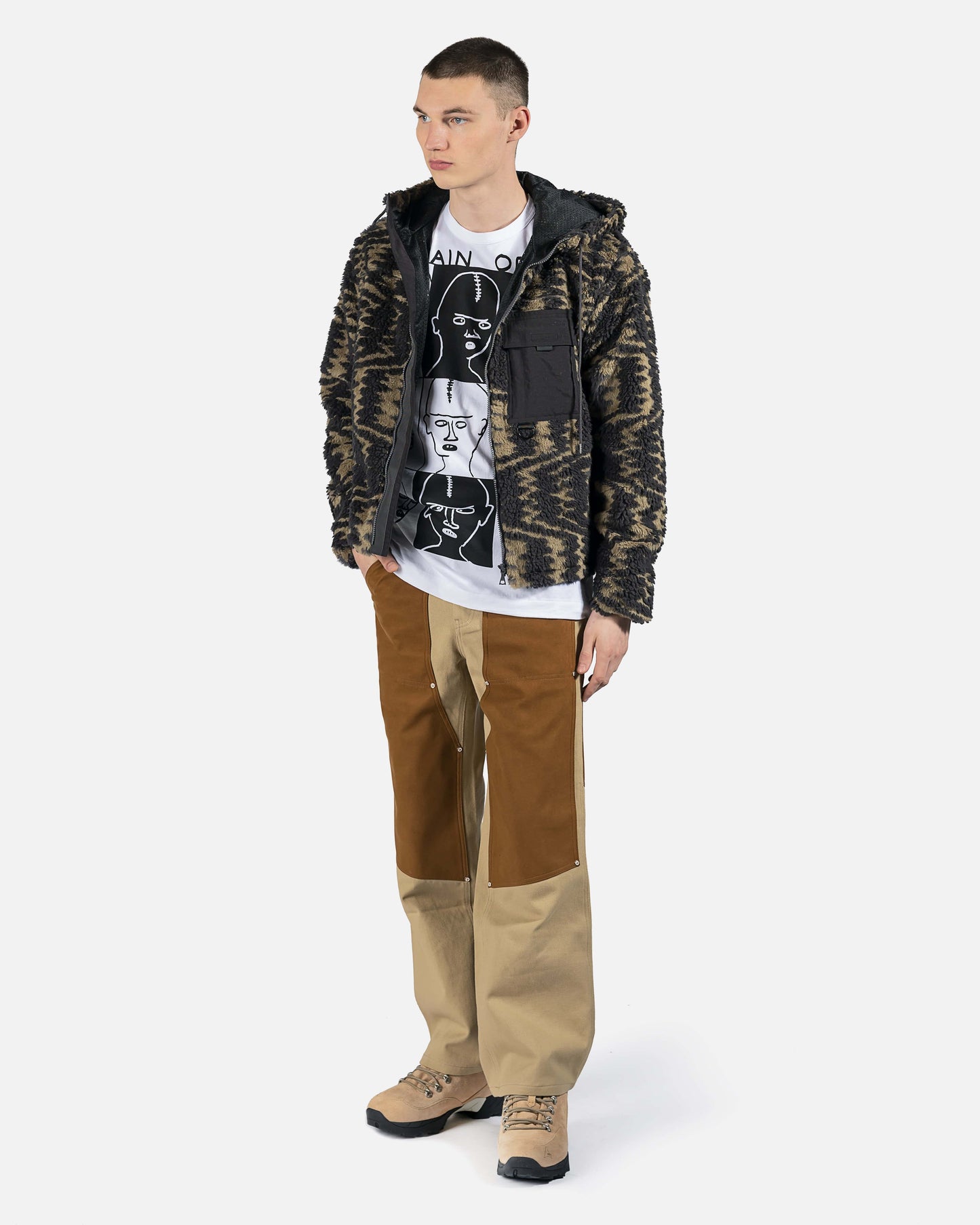 John Elliott Men's Jackets Polar Fleece Parka in Morgan Jacquard