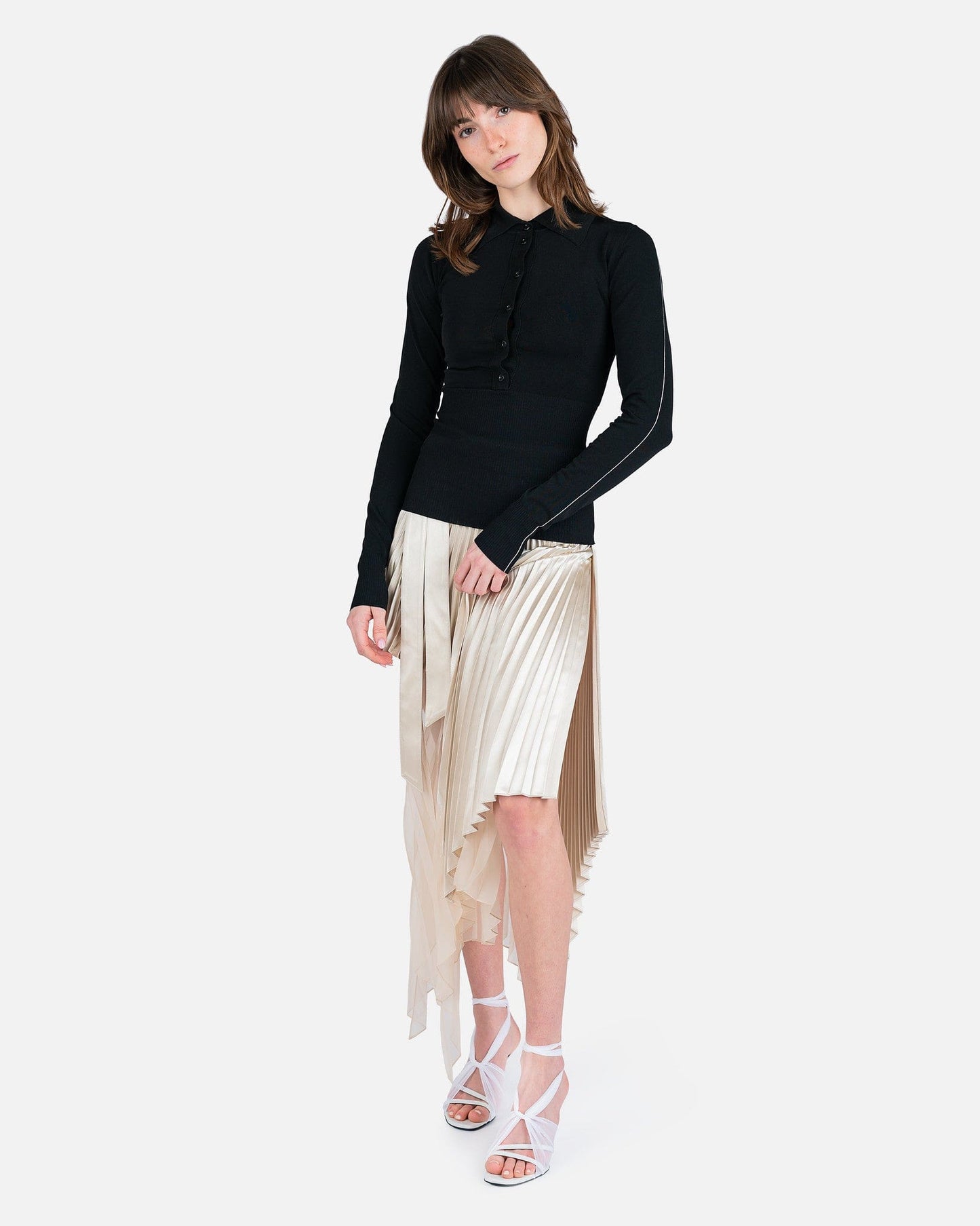 Peter Do Women Tops Polo Knit Top in Black