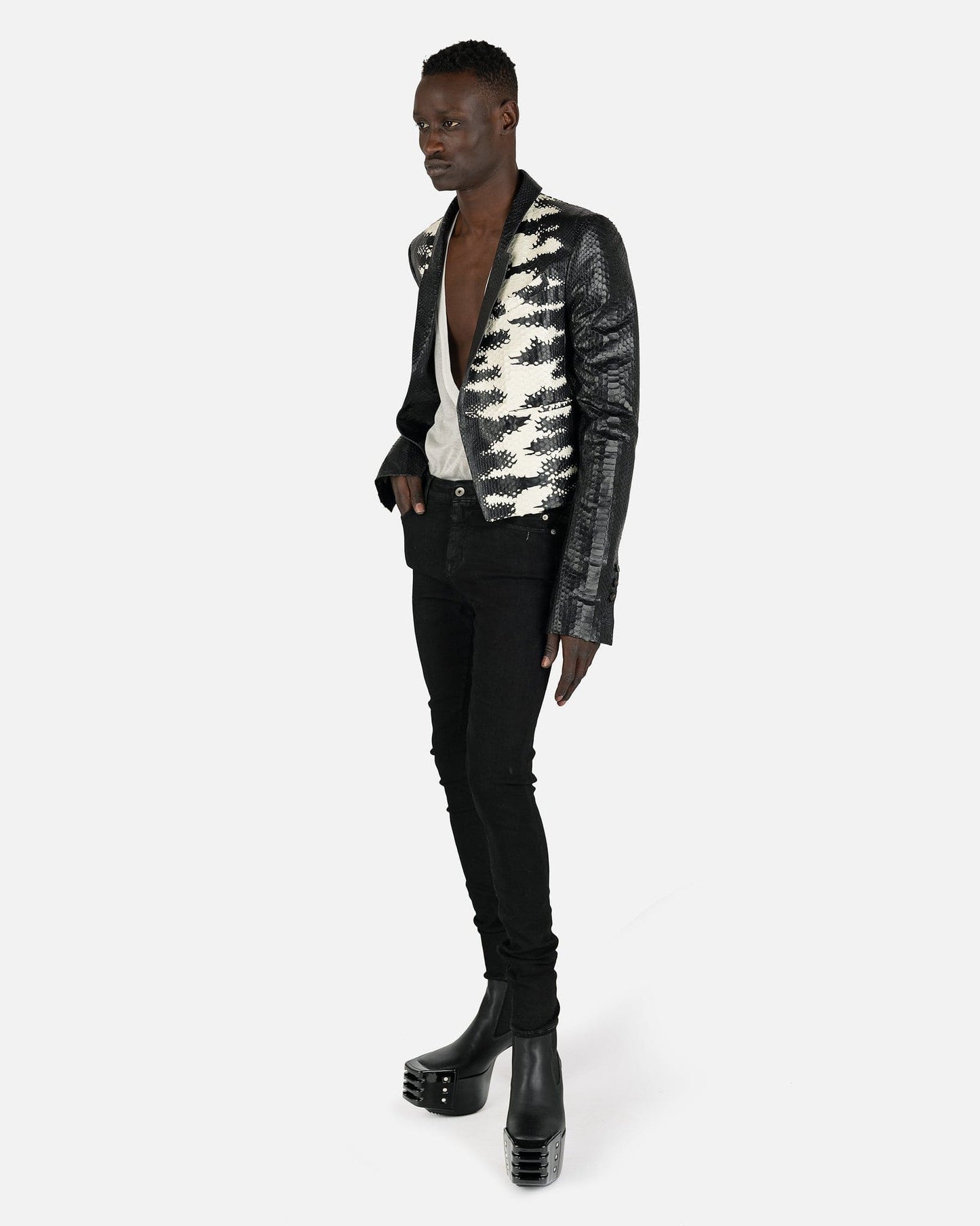 Rick Owens Men's Jackets Python Alice Jacket in Black/Natural