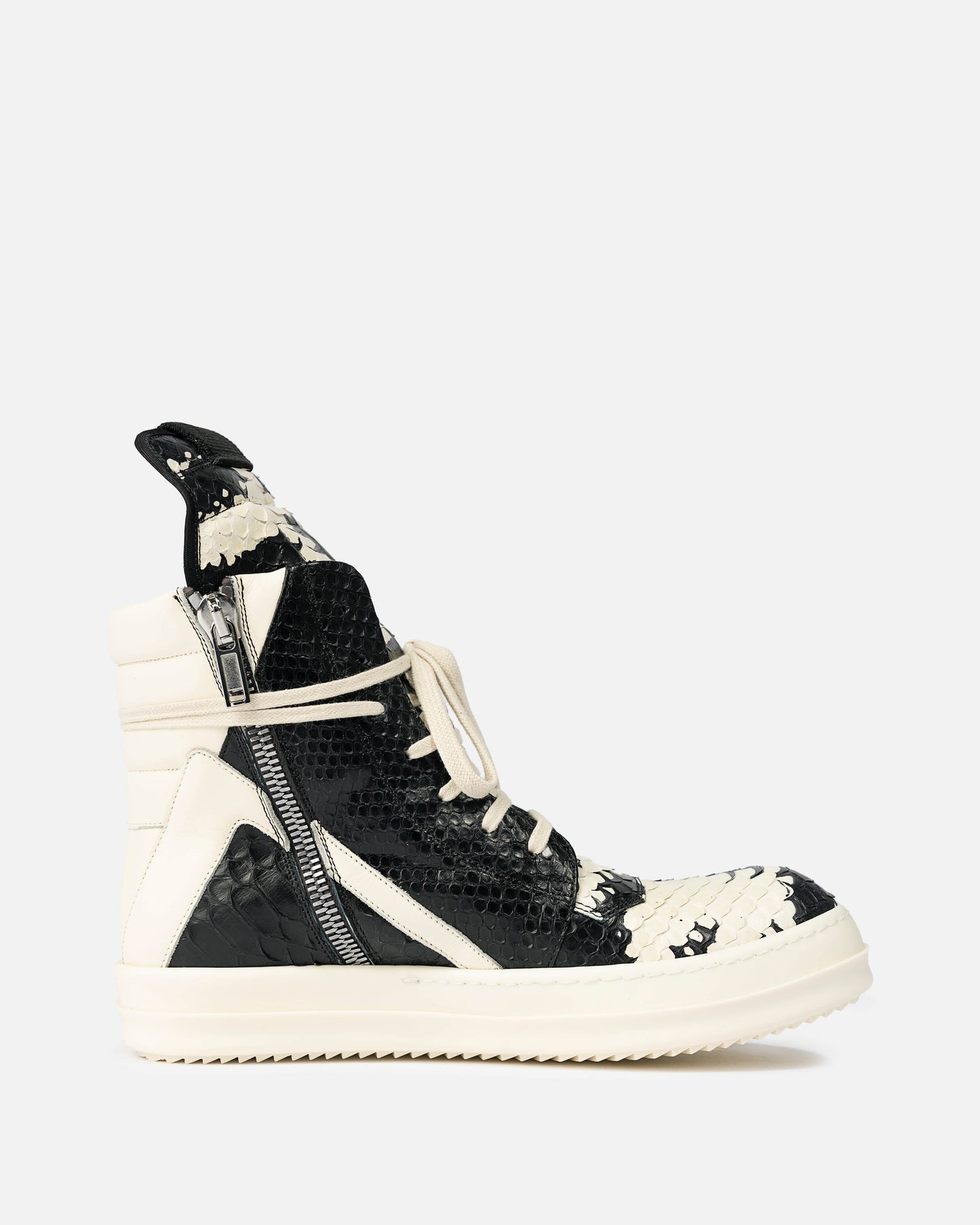 Rick Owens Men's Sneakers Python Geobasket in Black/Natural