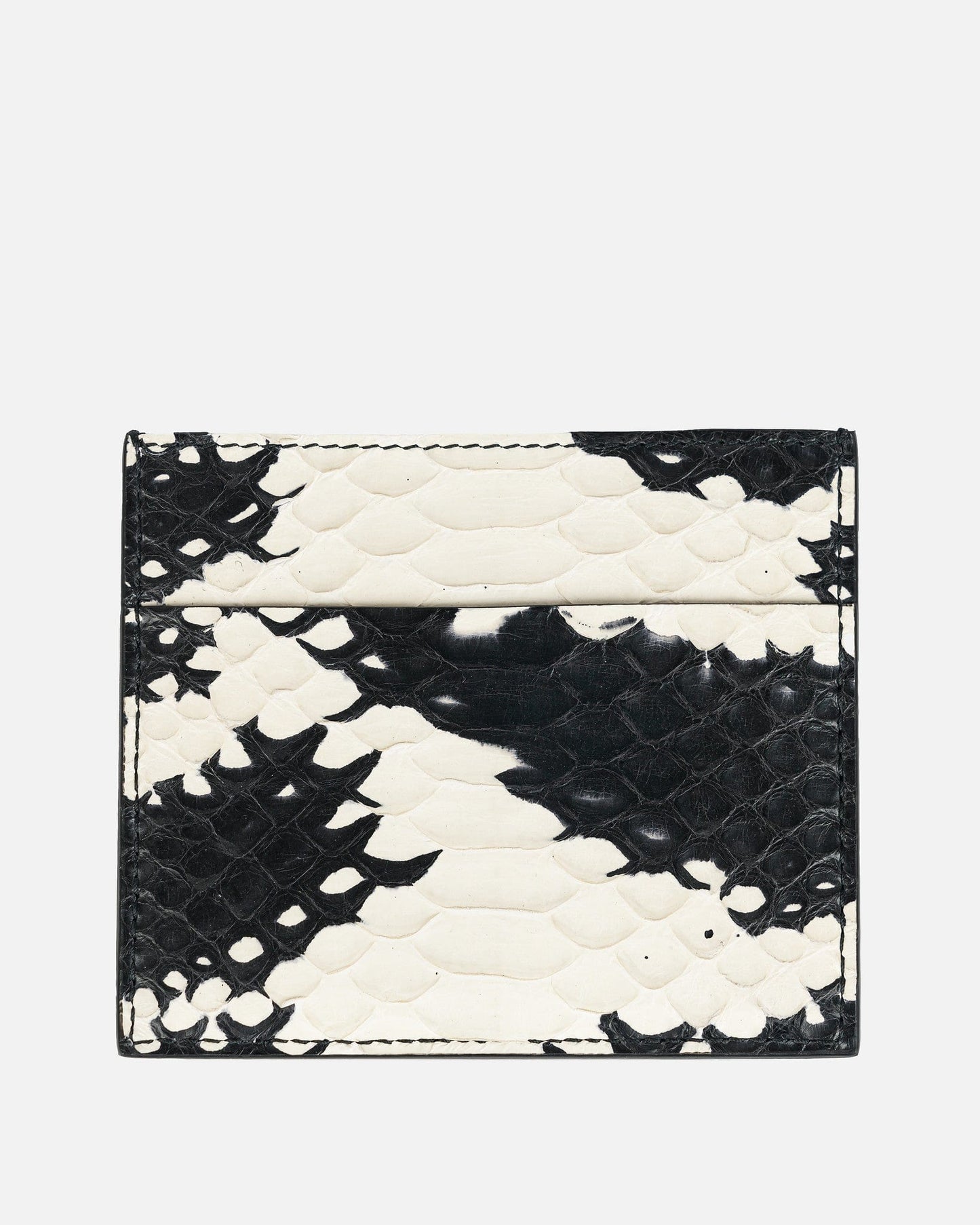Rick Owens Leather Goods Python Square Credit Card Holder in Black/Natural