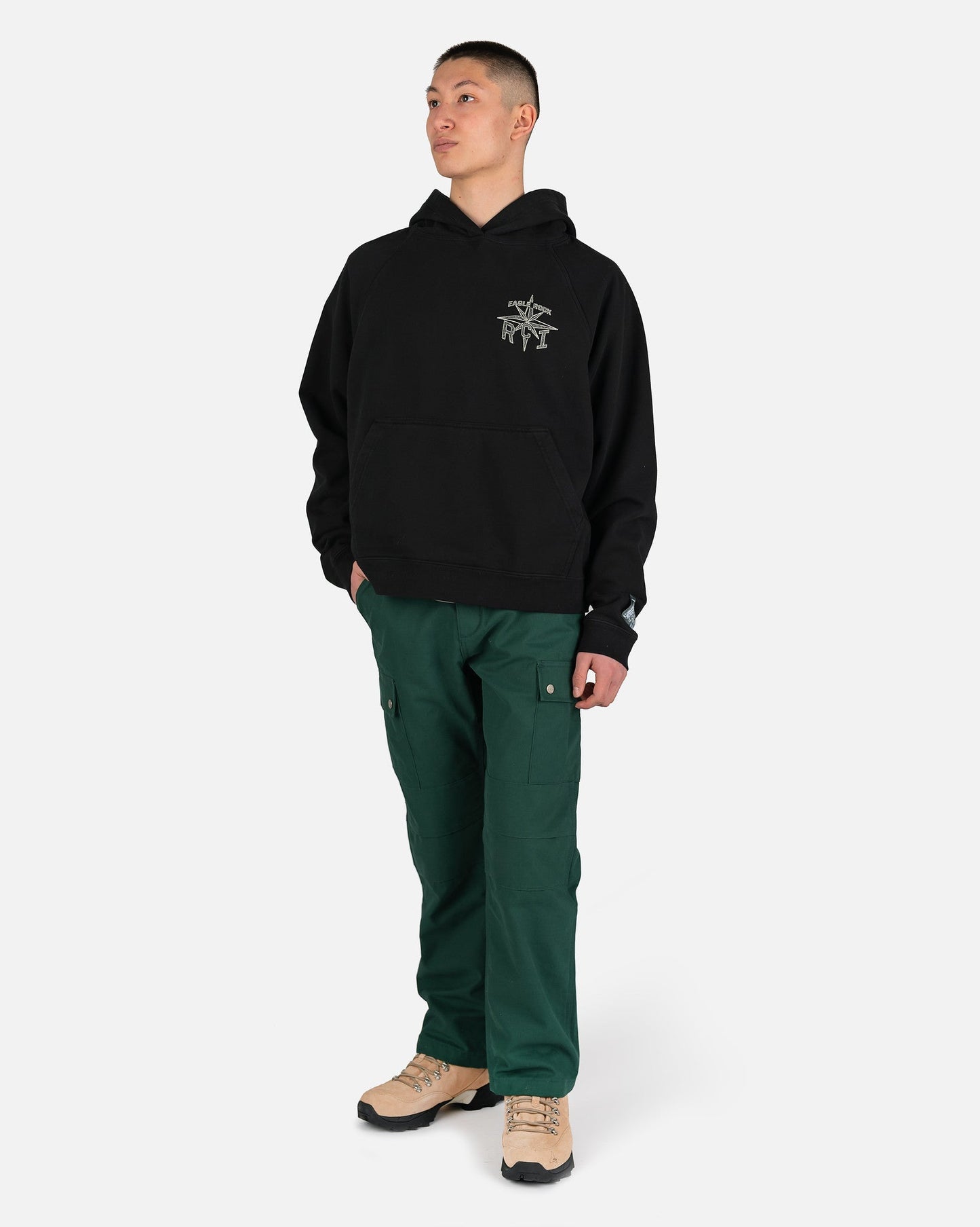 Reese Cooper Men's Sweatshirts RCI Compass Hooded Sweatshirt in Black