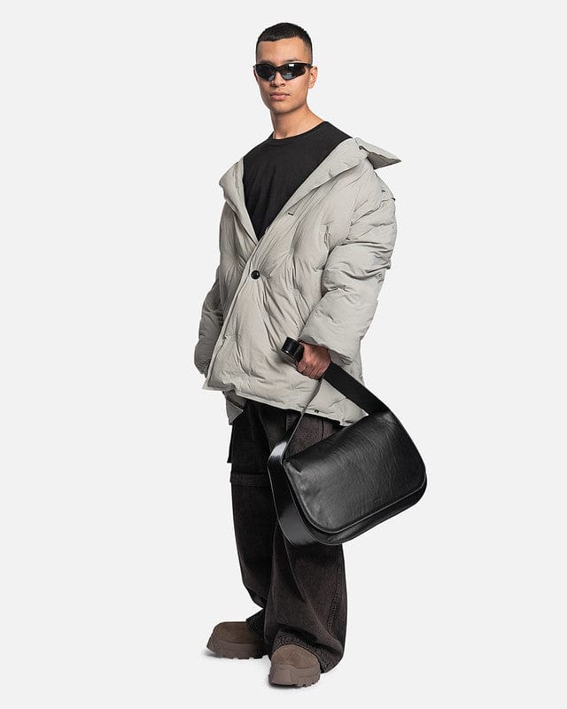 Maison Margiela Men's Jackets Recycled Nylon Padded Coat in Pearl Grey