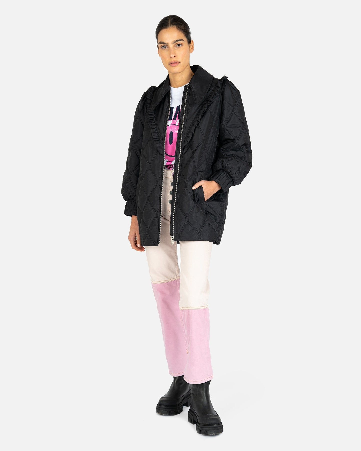 Ganni Women Jackets Recycled Ripstop Quilt Jacket in Black